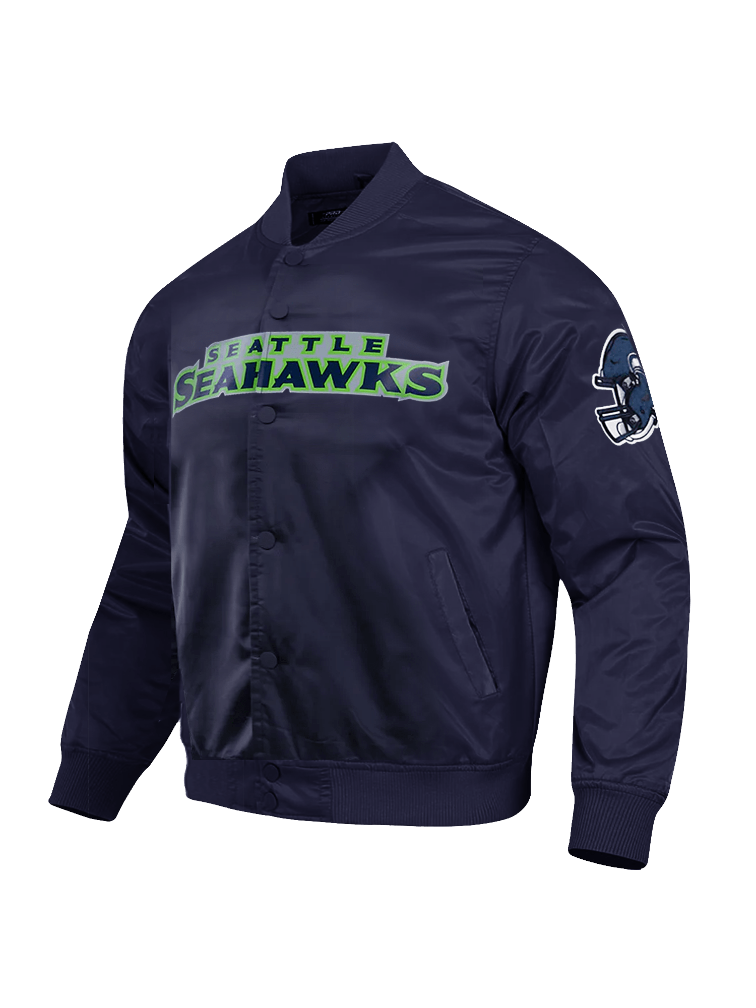 Pro Standard Jackets Seattle Seahawks Pro Standard NFL Team Classic Satin Button Jacket - Navy