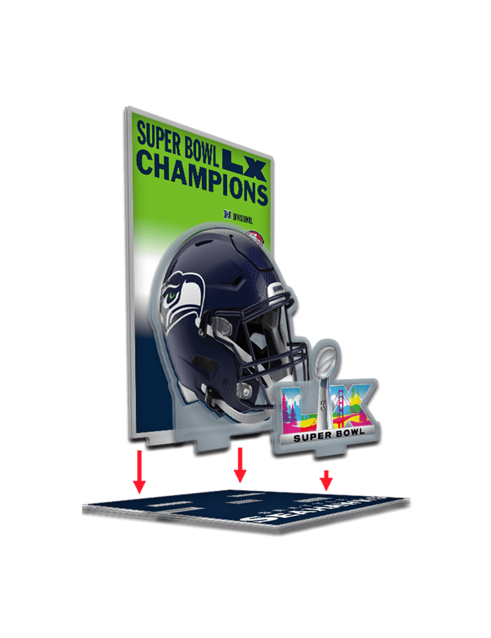 Wincraft Accessories Seattle Seahawks Wincraft NFL Super Bowl LX Champs Acrylic Stand Up Set