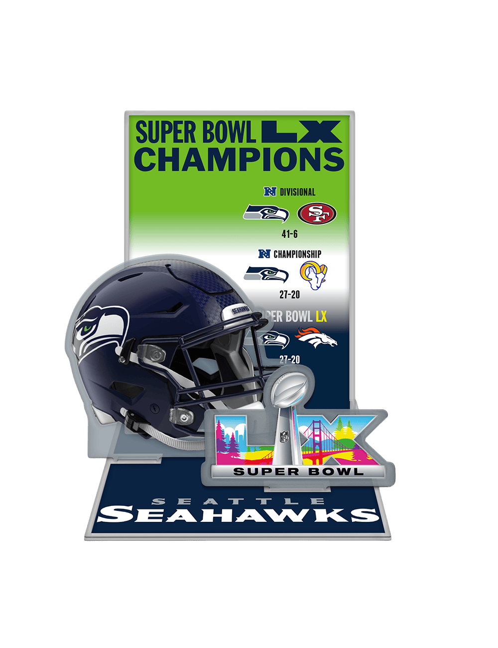 Wincraft Accessories Seattle Seahawks Wincraft NFL Super Bowl LX Champs Acrylic Stand Up Set