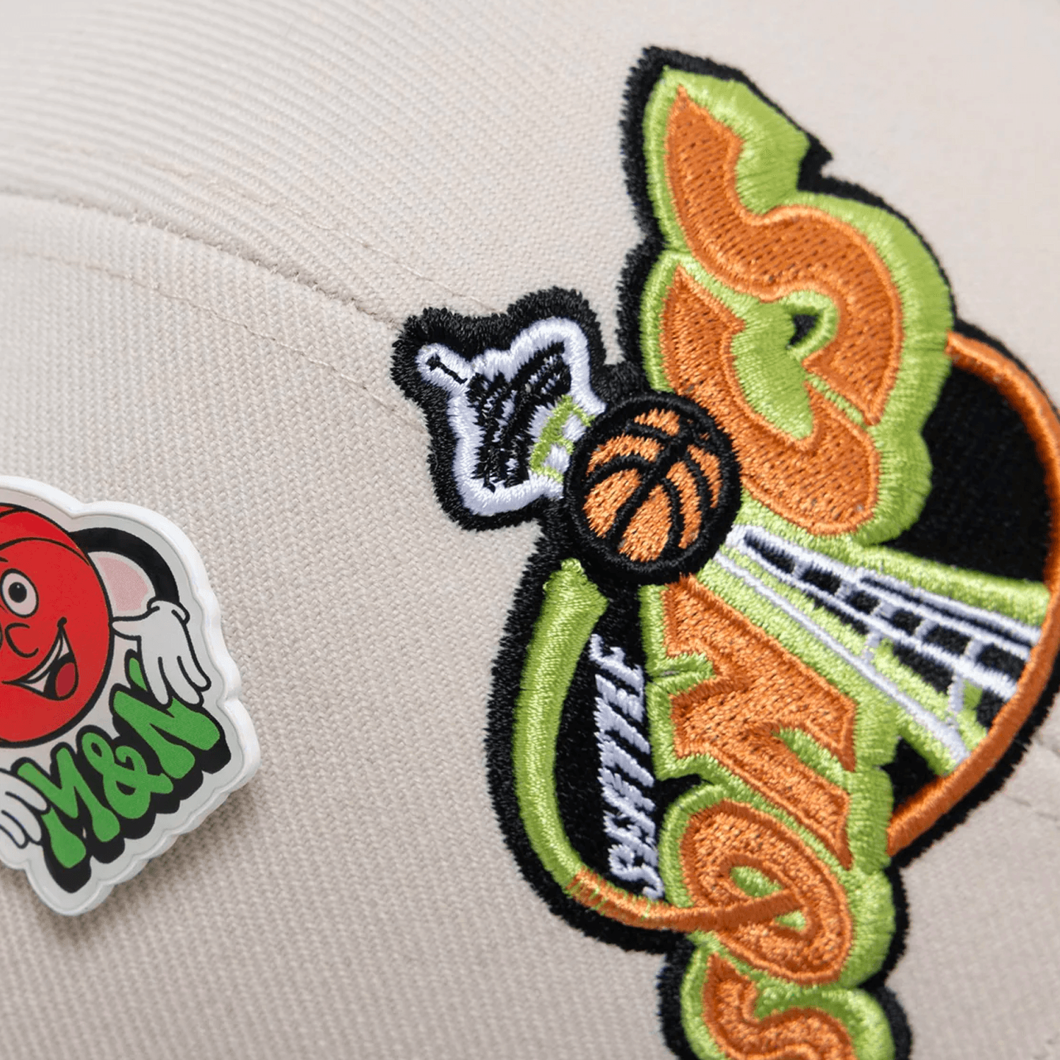 Mitchell And Ness Caps Seattle Supersonics Mitchell & Ness NBA Basketball Pro Crown Snapback Hat - Bone