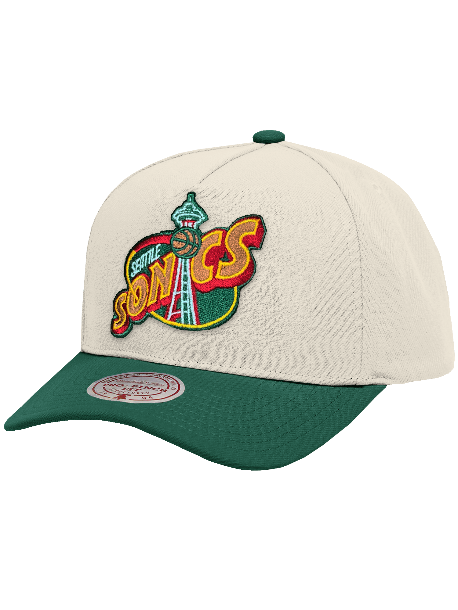 Mitchell And Ness Caps Seattle Supersonics Mitchell & Ness NBA HWC 2T Pro Pinch Snapback Hat - Cream