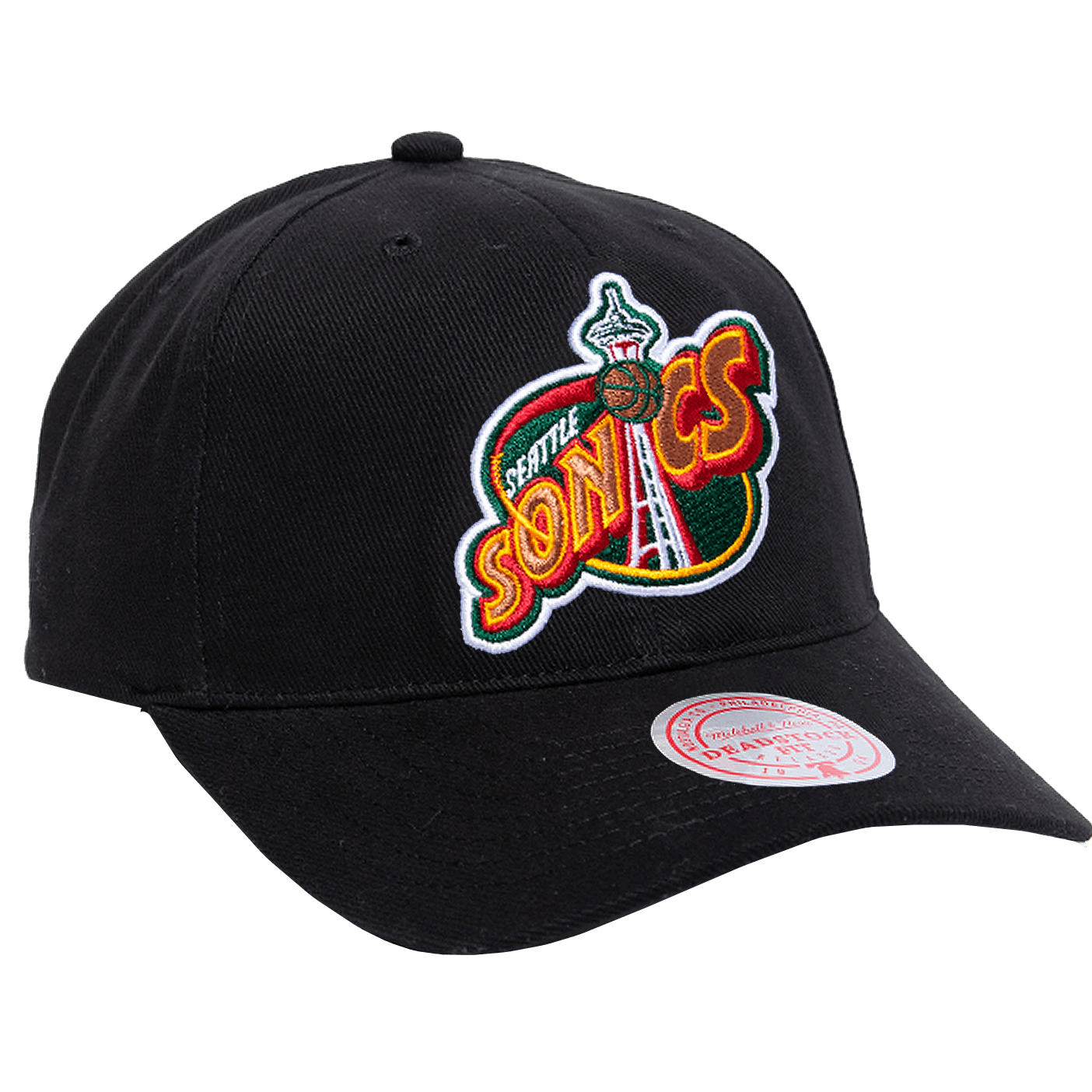 Mitchell And Ness Caps Seattle Supersonics Mitchell & Ness NBA HWC Logo Deadstock Snapback Hat - Black