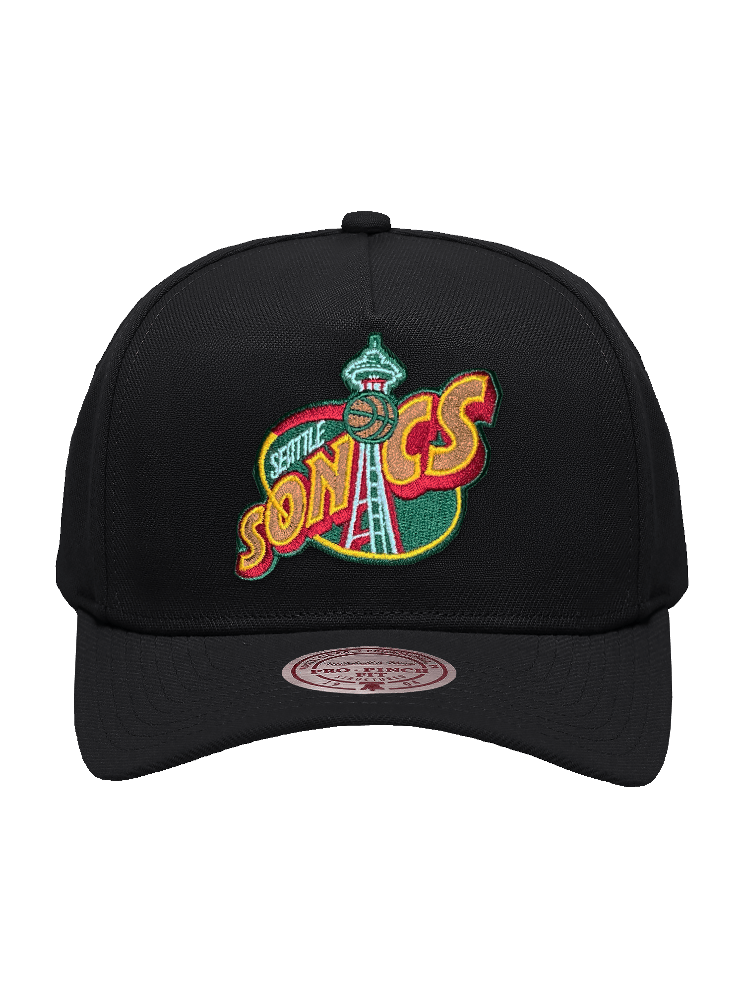 Mitchell And Ness Caps Seattle Supersonics Mitchell & Ness NBA HWC Pro Pinch Snapback Hat - Black