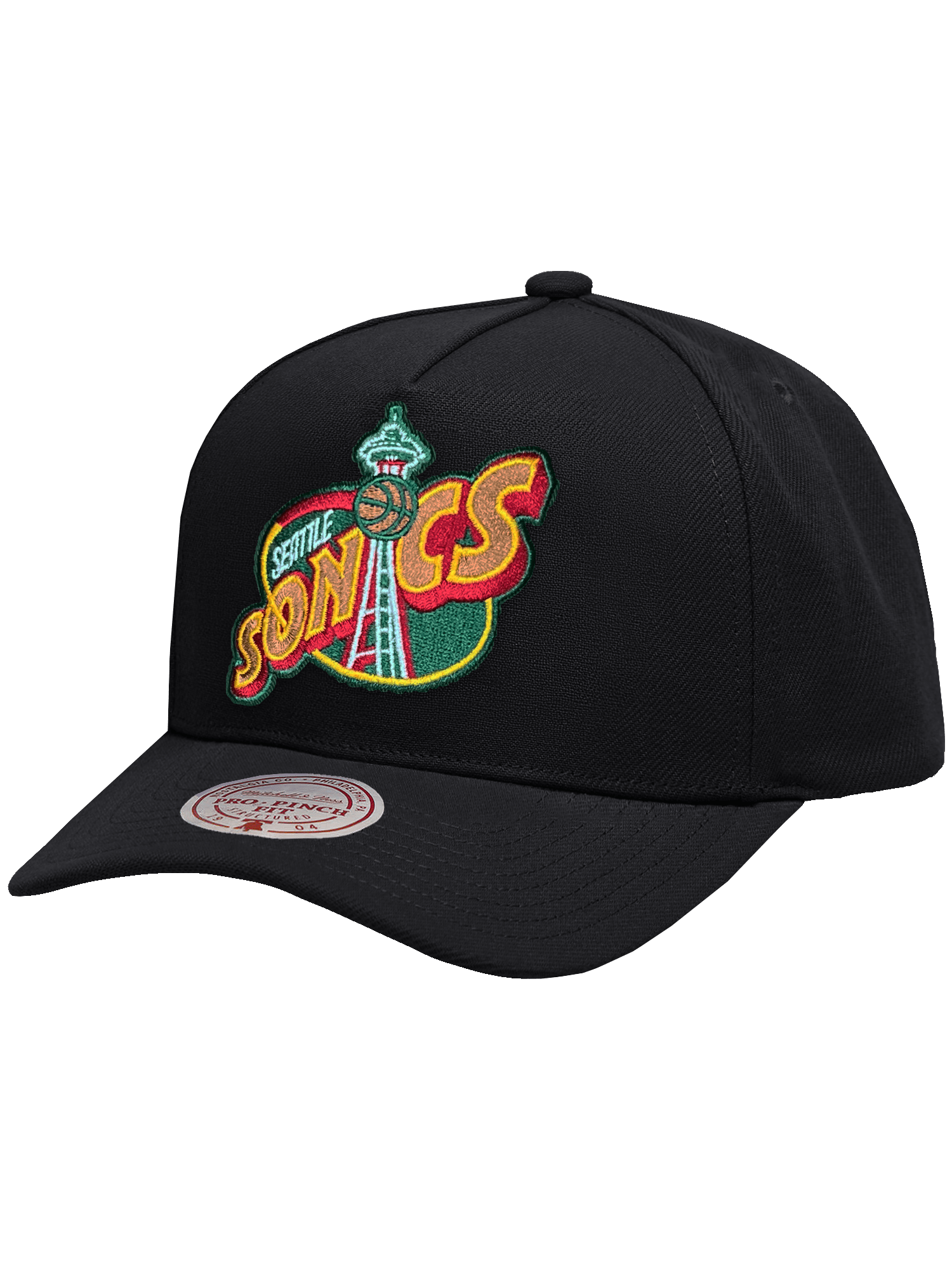Mitchell And Ness Caps Seattle Supersonics Mitchell & Ness NBA HWC Pro Pinch Snapback Hat - Black