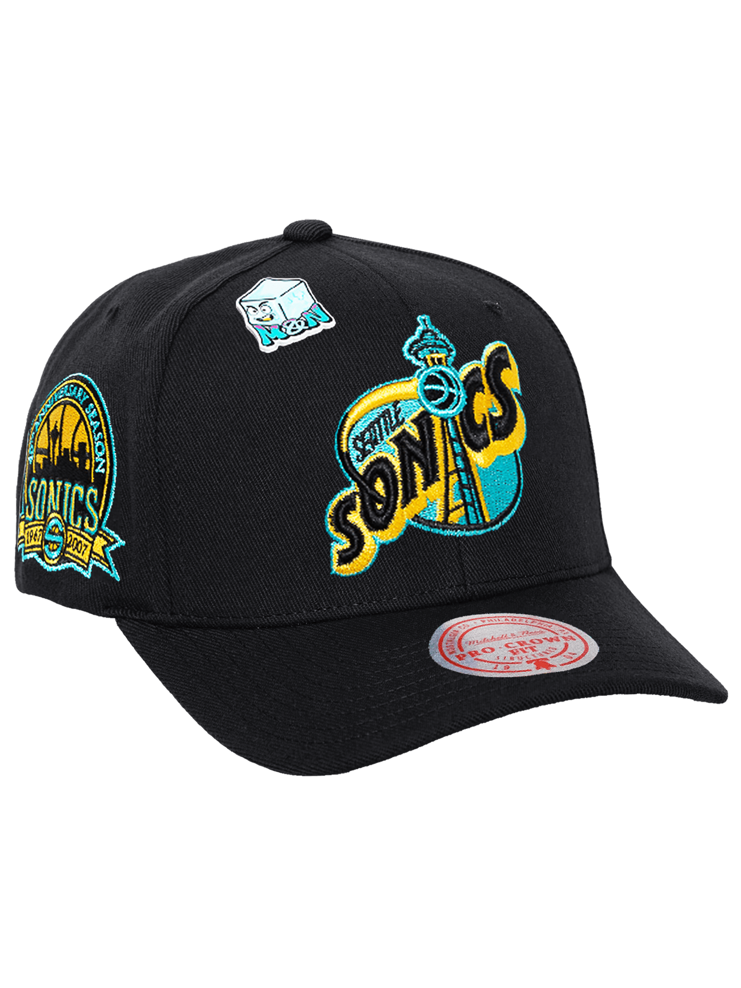 Mitchell And Ness Caps Seattle Supersonics Mitchell & Ness NBA Ice Cold Pro Crown Snapback Hat - Black