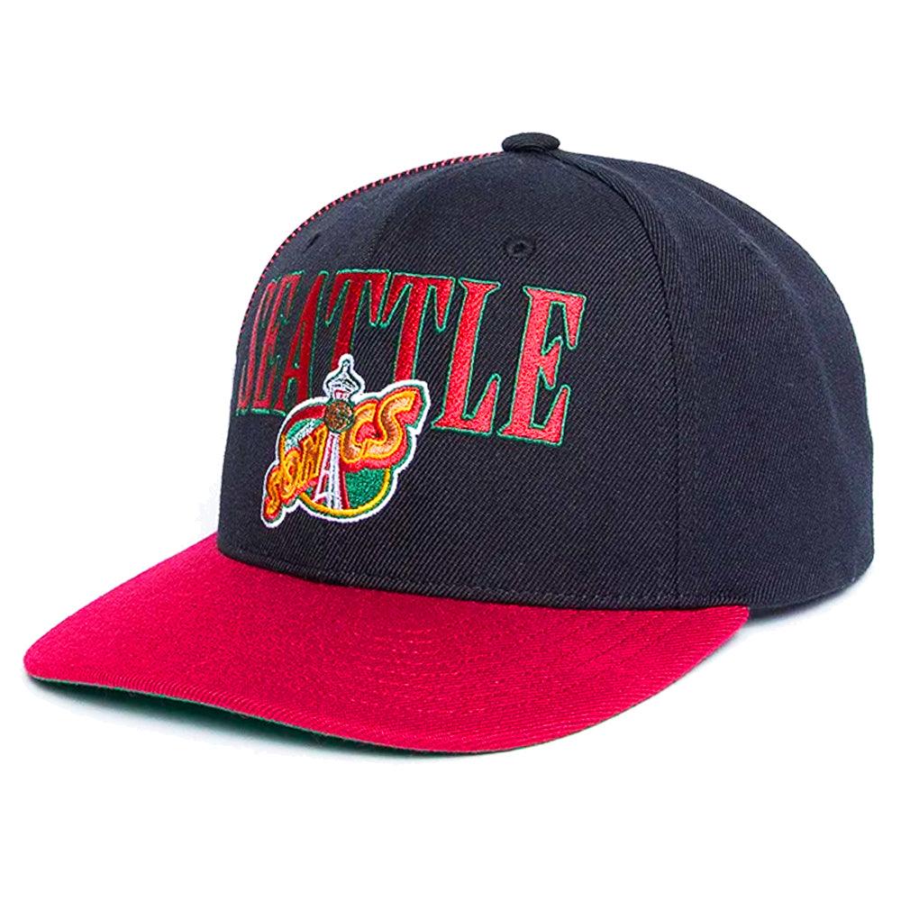 Mitchell And Ness Caps Seattle Supersonics Mitchell & Ness NBA Side Swipe OG Snapback Hat - Black