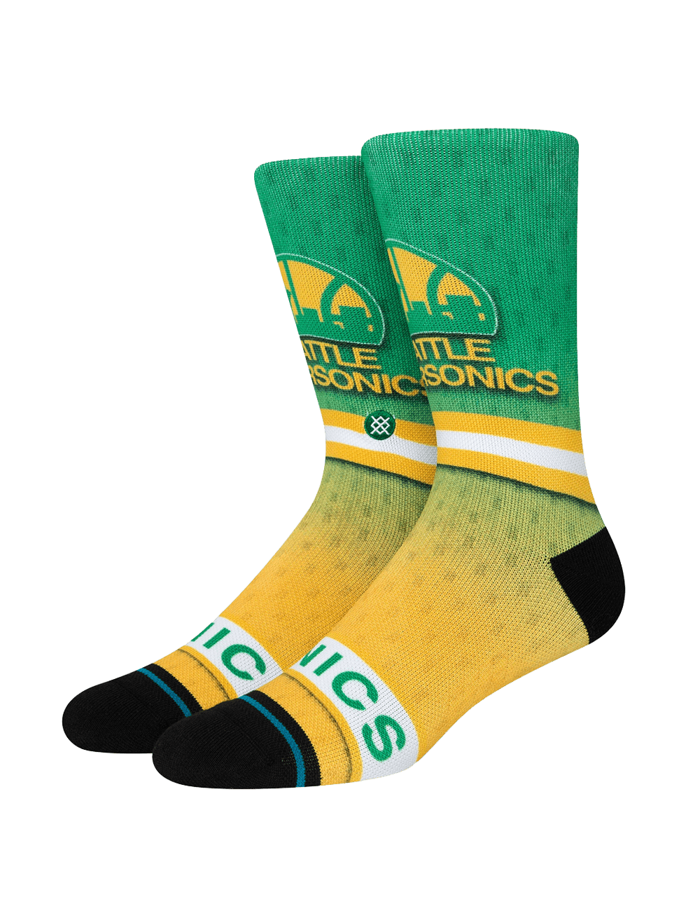 Stance Socks Large (9-12 US) Seattle Supersonics Stance NBA HWC Throwback Grade Crew Socks