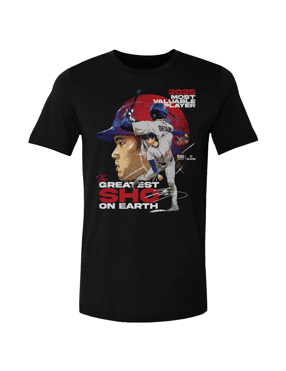 500 Level T-Shirts Shohei Ohtani Los Angeles Dodgers 500 Level MLB 2025 MVP T-Shirt - Black