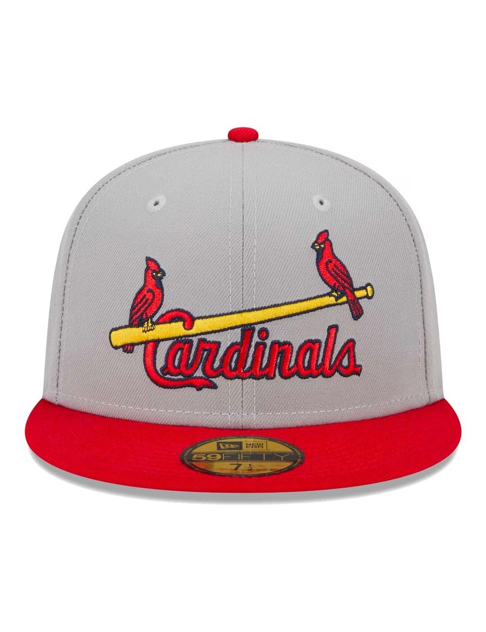 New Era Caps St Louis Cardinals New Era MLB Retro Script 59FIFTY Fitted Hat - Grey