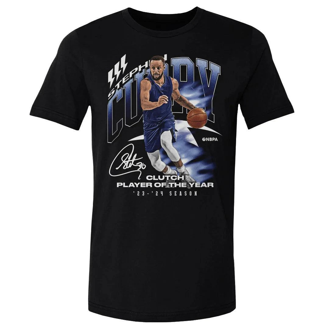 500 Level T-Shirts Steph Curry Golden State Warriors 500 Level NBA Clutch Award T-Shirt - Black