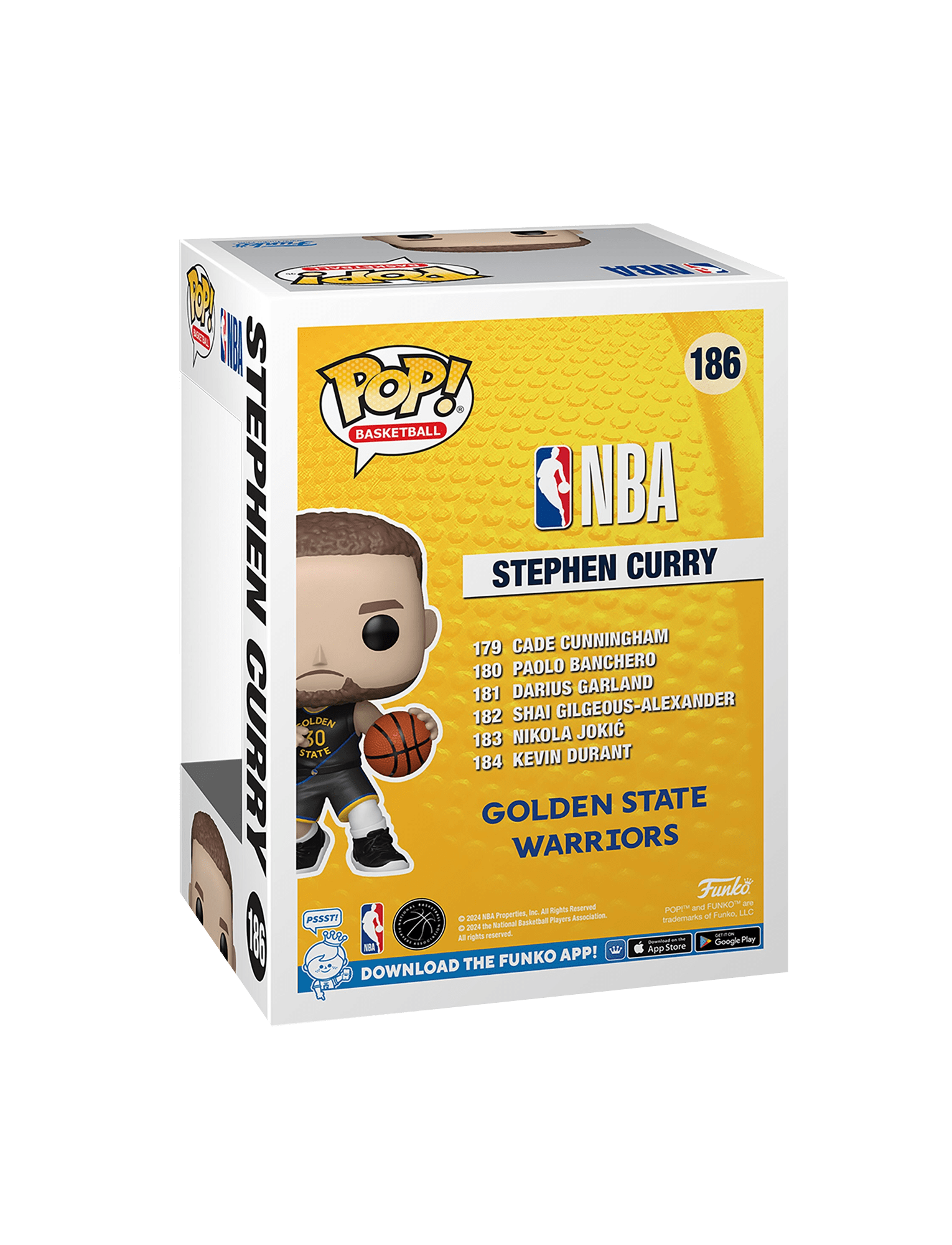 Funko Figures Steph Curry Golden State Warriors Funko NBA 186 Pop Vinyl Figure