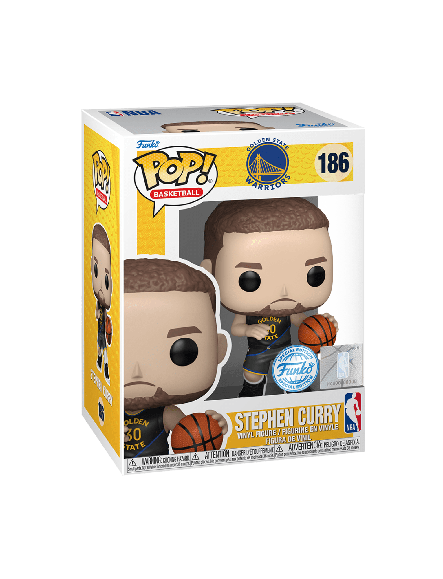 Funko Figures Steph Curry Golden State Warriors Funko NBA 186 Pop Vinyl Figure