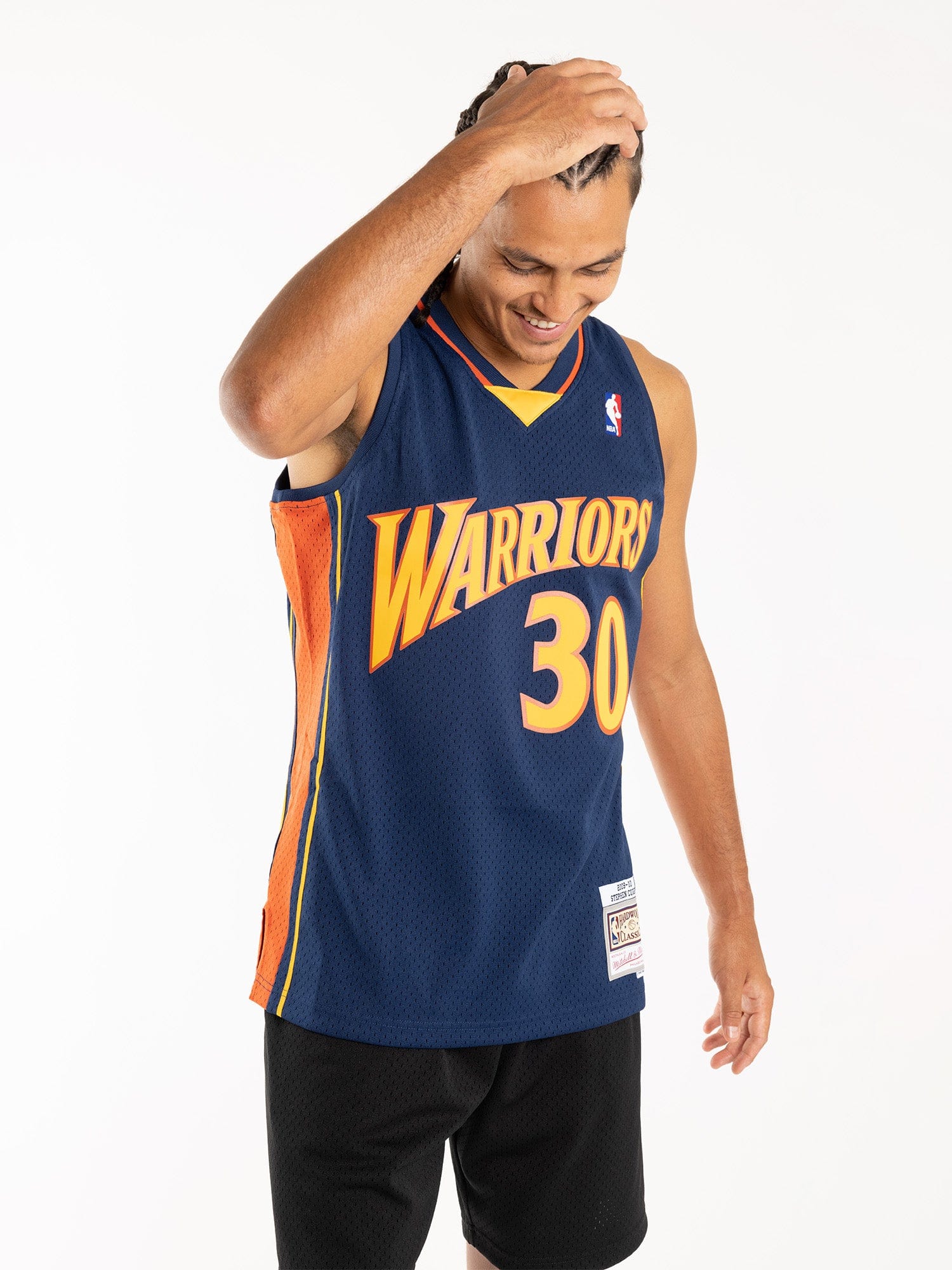 Mitchell And Ness Jerseys Steph Curry Golden State Warriors Mitchell & Ness NBA 09 Road HWC Swingman Jersey - Navy