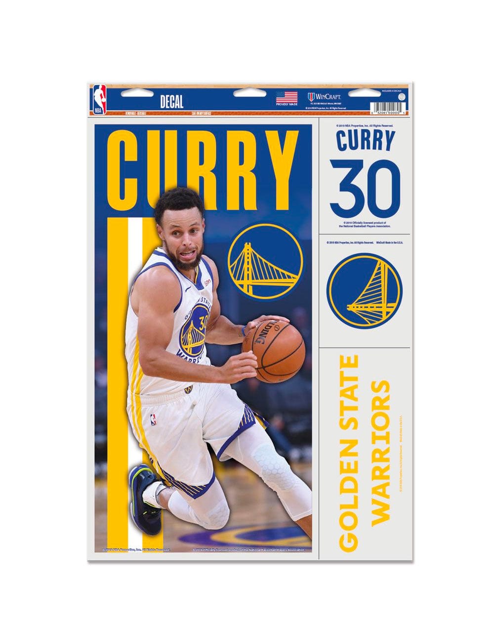 Wincraft Accessories Steph Curry Golden State Warriors Wincraft NBA Multi-Use 4 x Decal Set