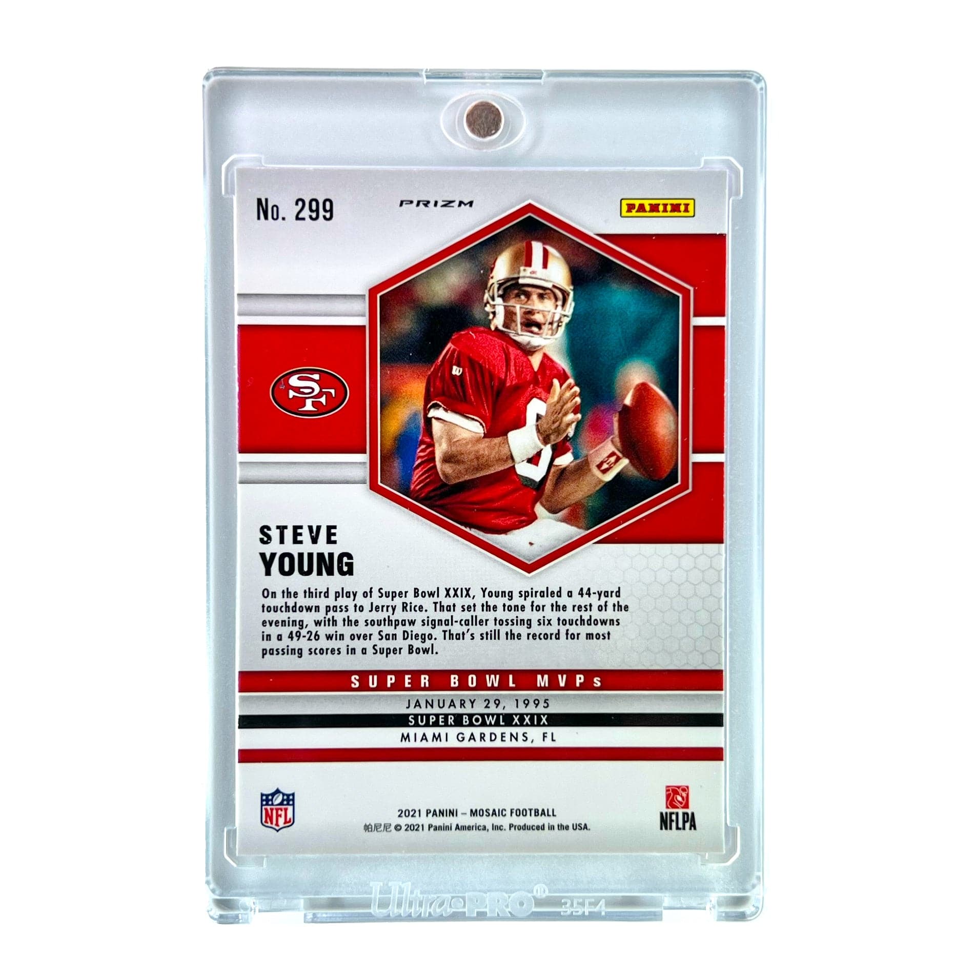 Panini Cards Steve Young San Francisco 49ers Panini NFL 21 Mosaic SB MVP Genesis Card