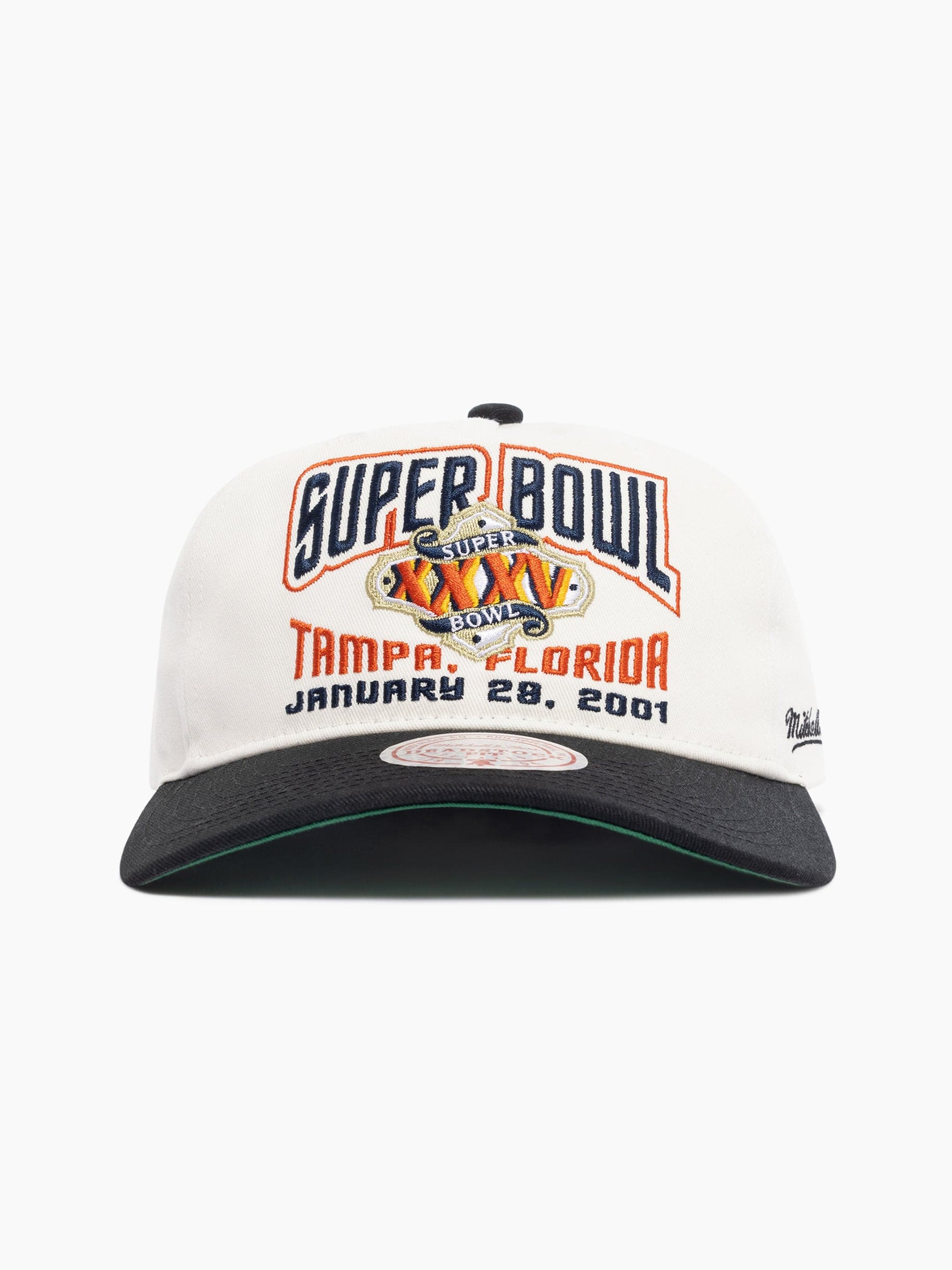 Mitchell And Ness Caps Super Bowl XXXV Mitchell & Ness NFL Origins Deadstock Snapback Hat - Cream