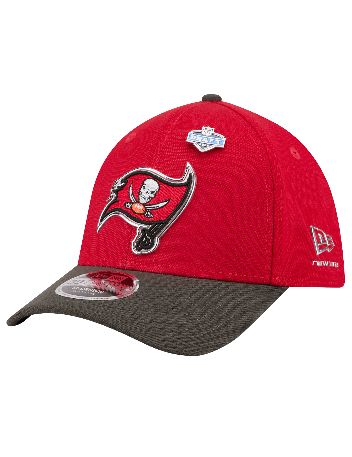 New Era Caps M/L Tampa Bay Buccaneers New Era NFL Draft 26 39THIRTY M-Crown Stretch-Fit Hat