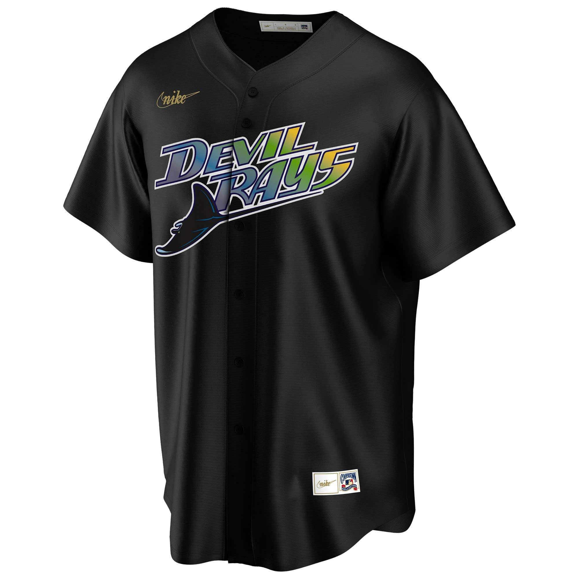 Nike Jerseys Tampa Bay Rays Nike MLB Cooperstown Replica Jersey - Black