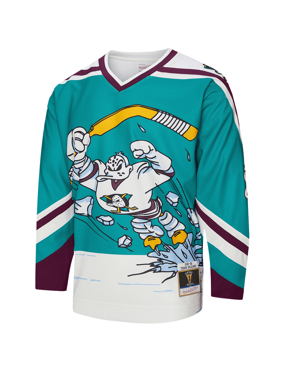 Mitchell And Ness Jerseys Teemu Selanne Anaheim Ducks Mitchell & Ness NHL 96 Alt Power Play Jersey - Teal