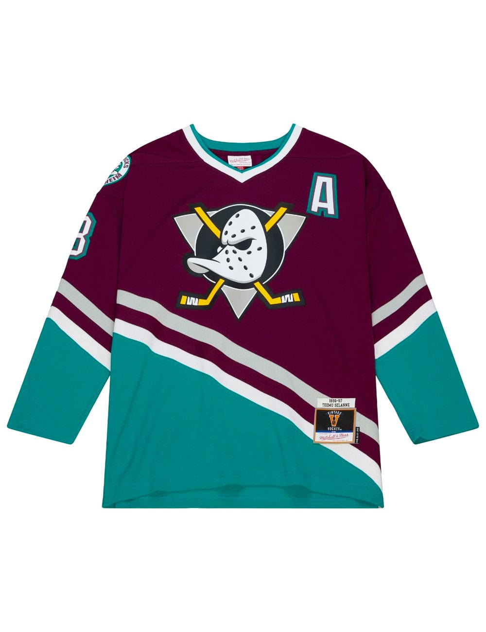 Mitchell And Ness Jerseys Teemu Selanne Anaheim Ducks Mitchell & Ness NHL 96 Blue Line Jersey