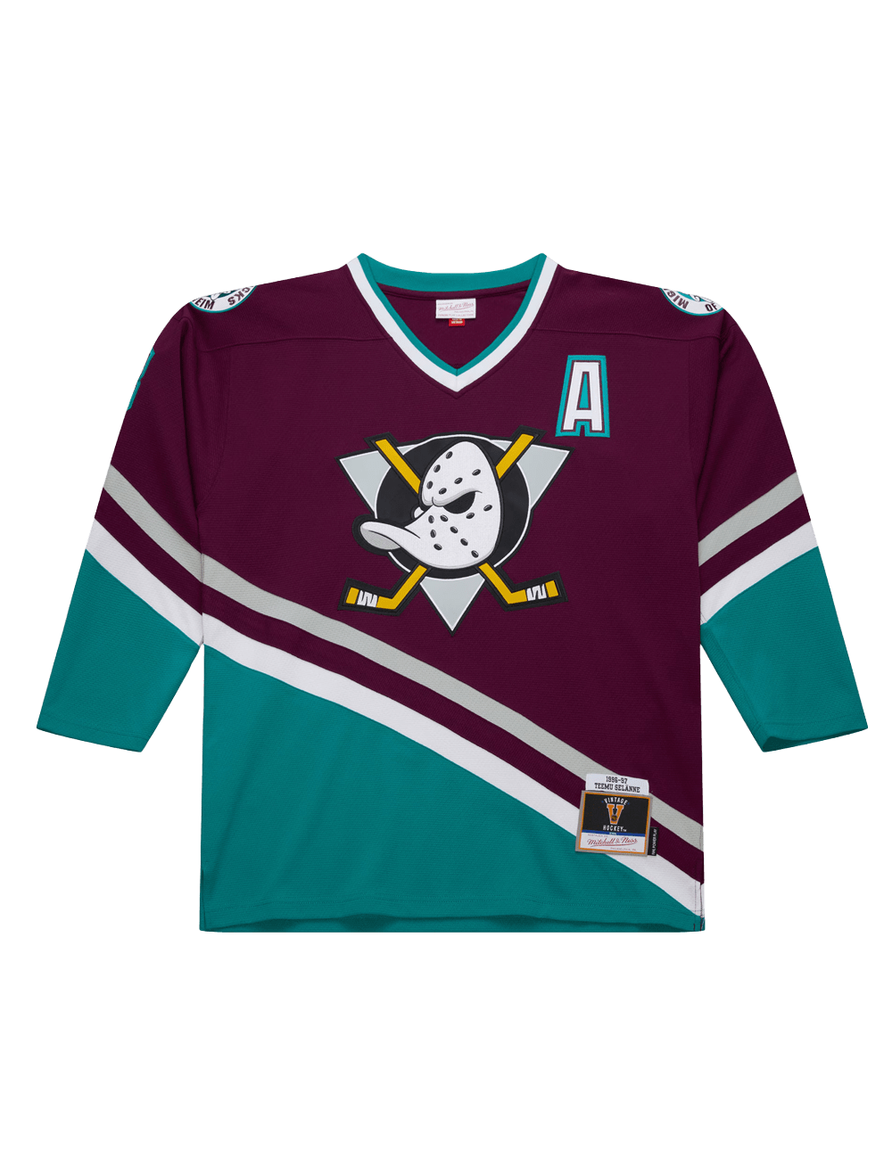 Mitchell And Ness Jerseys Teemu Selanne Anaheim Ducks Mitchell & Ness NHL 96 Power Play Jersey - Purple