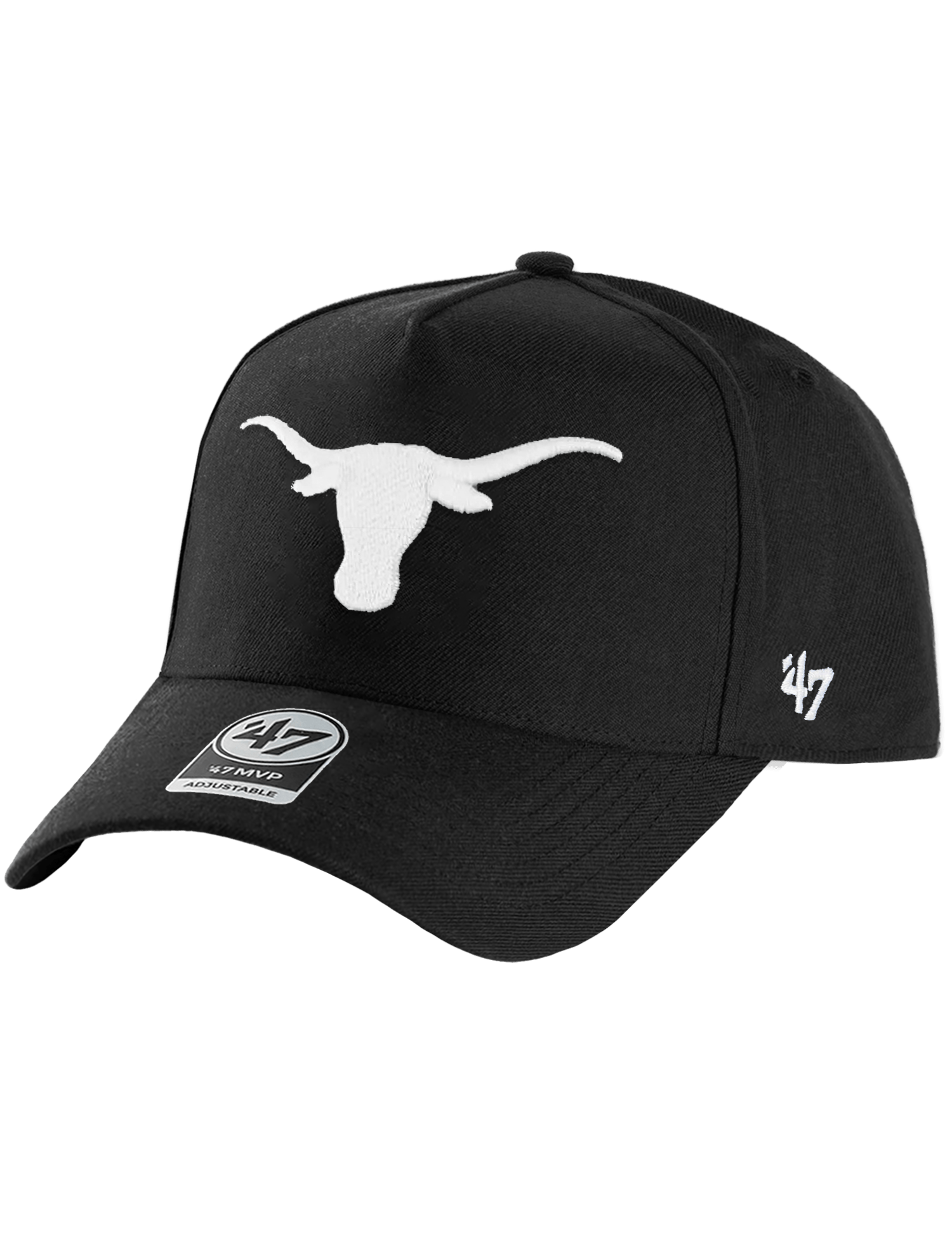 47 Brand Caps Texas Longhorns '47 NCAA Monochrome MVP DT Snapback Hat - Black