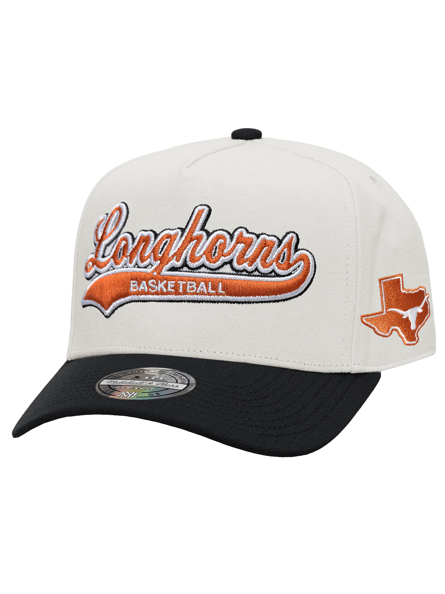 Mitchell And Ness Caps Texas Longhorns Mitchell & Ness NCAA 2T Tailsweep 110 Flex Snapback Hat - Off White