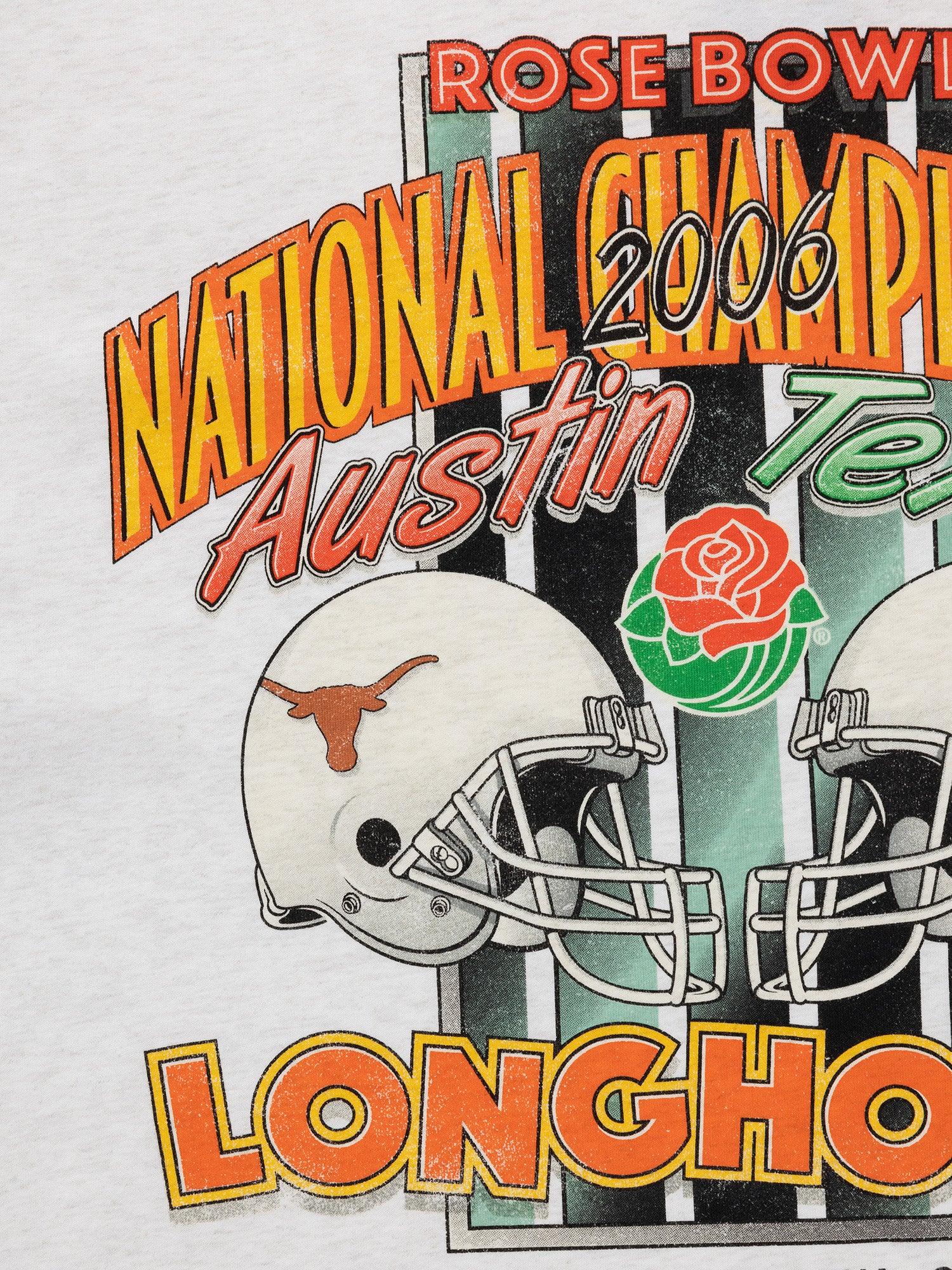 NCAA Branded T-Shirts Texas Longhorns NCAA 06 Rose Bowl Vintage T-Shirt - White Marle