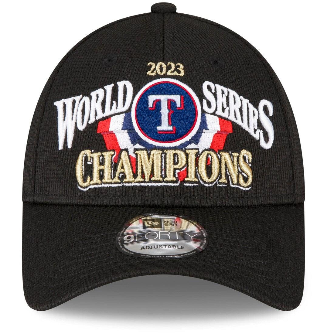 New Era Caps Texas Rangers New Era MLB 23 World Series Champs 9FORTY Snapback Hat - Black
