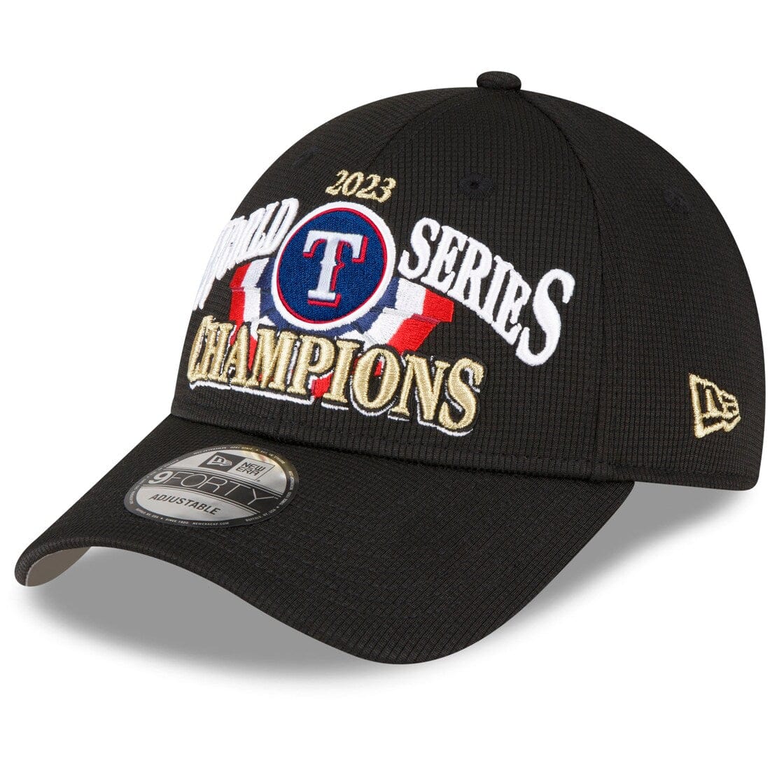 New Era Caps Texas Rangers New Era MLB 23 World Series Champs 9FORTY Snapback Hat - Black