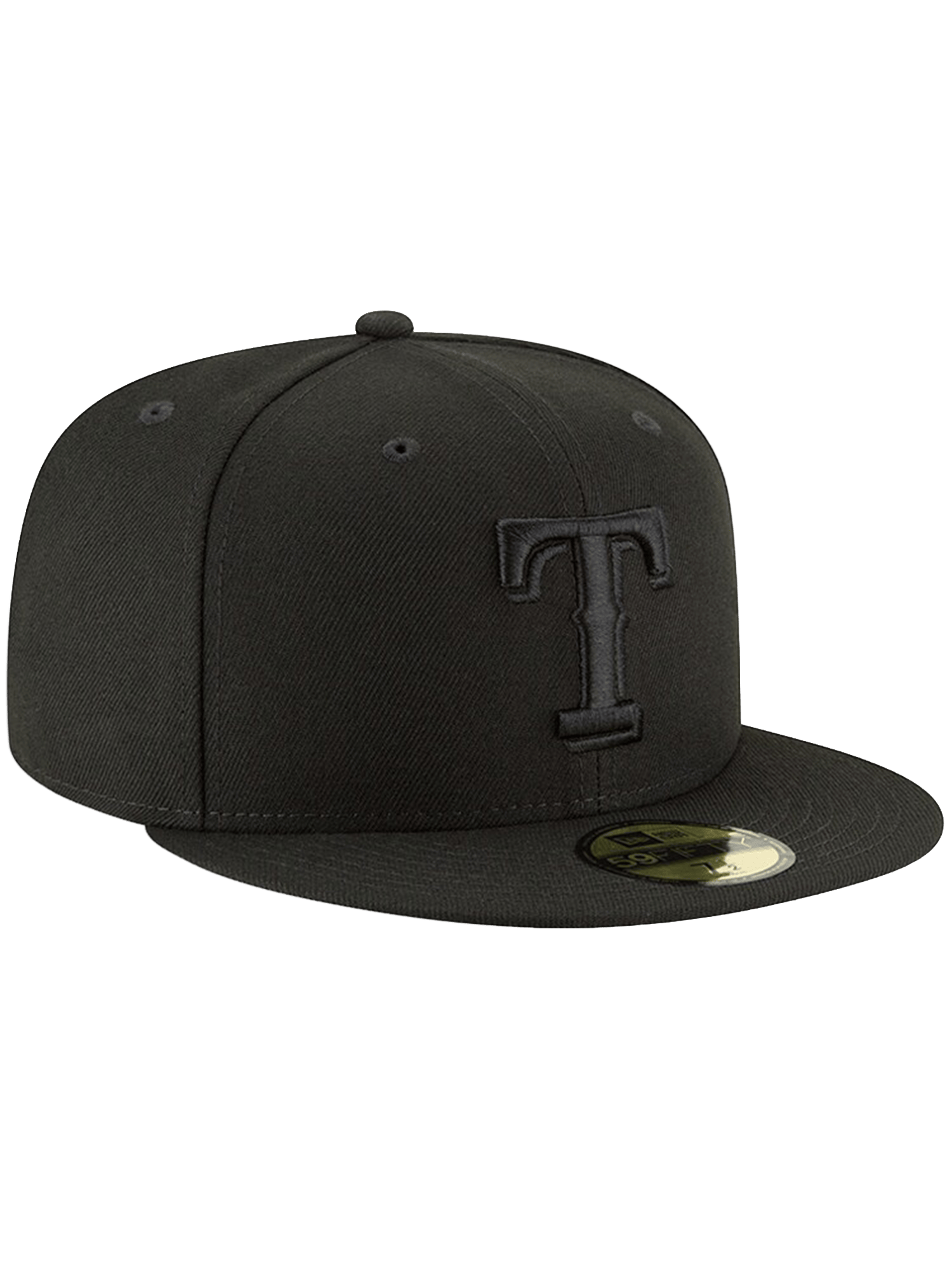 New Era Caps Texas Rangers New Era MLB Black On Black 59FIFTY Fitted Hat
