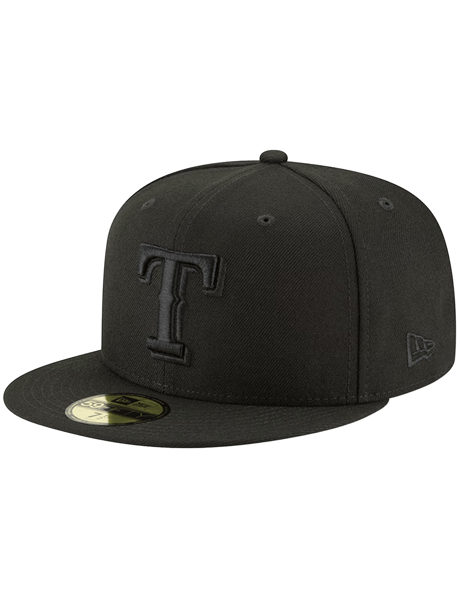New Era Caps Texas Rangers New Era MLB Black On Black 59FIFTY Fitted Hat