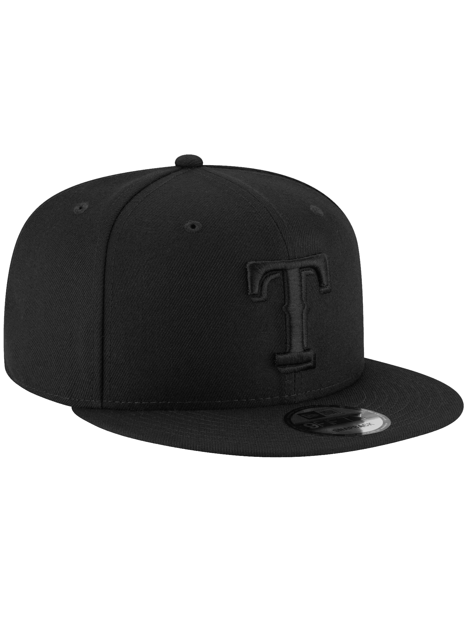 New Era Caps Texas Rangers New Era MLB Black On Black 9FIFTY Snapback Hat