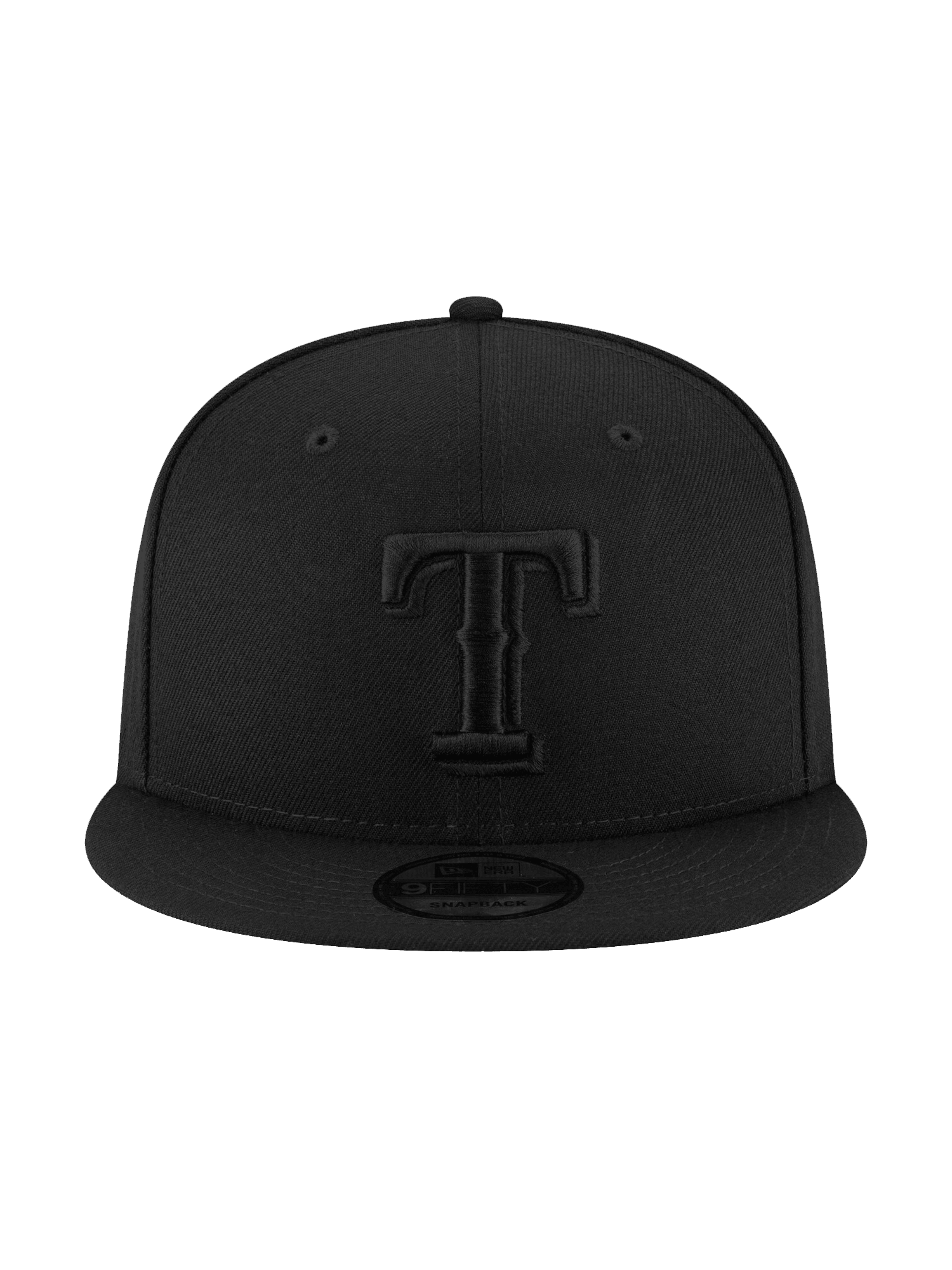 New Era Caps Texas Rangers New Era MLB Black On Black 9FIFTY Snapback Hat