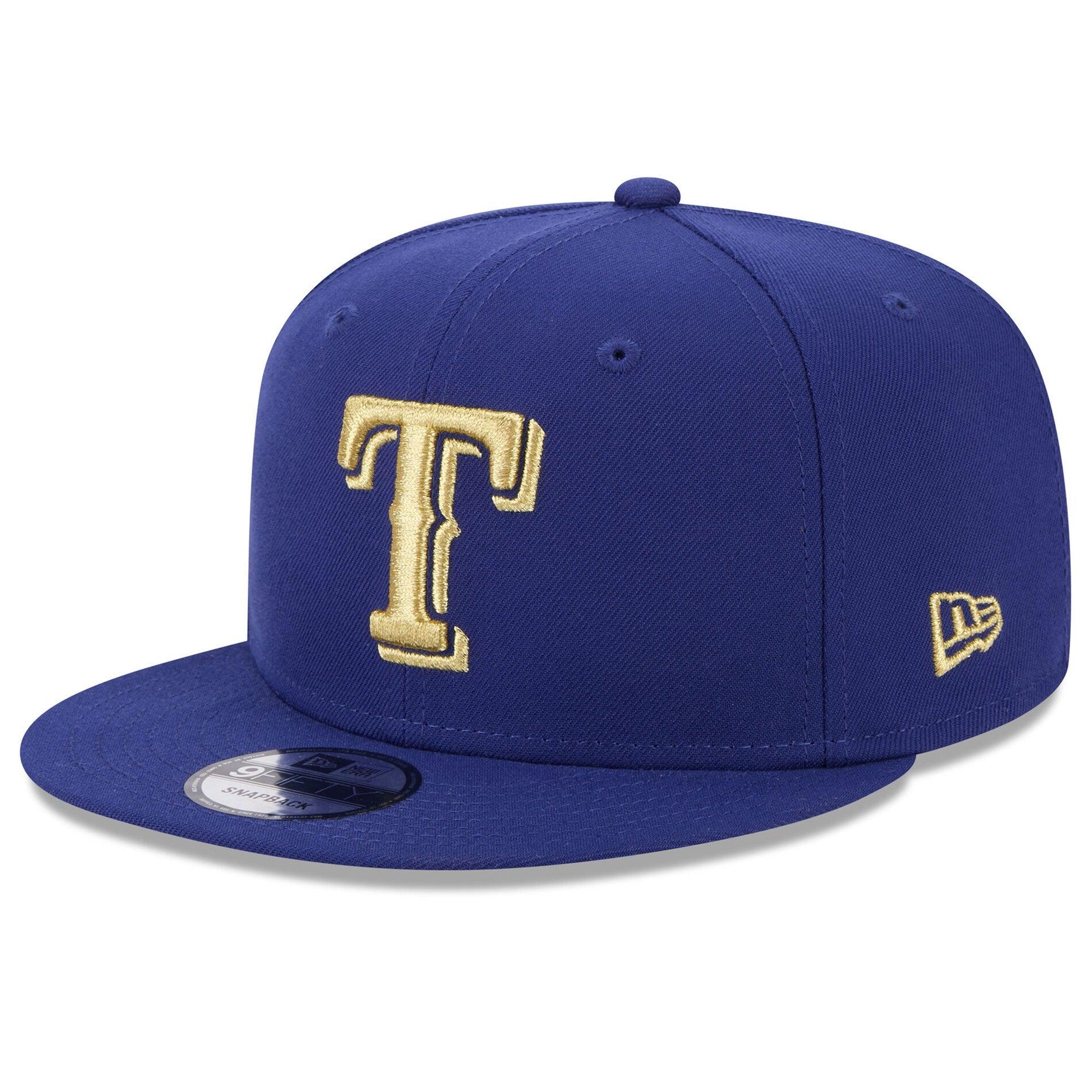 New Era Caps Texas Rangers New Era MLB Gold Champions 9FIFTY Snapback Hat - Blue