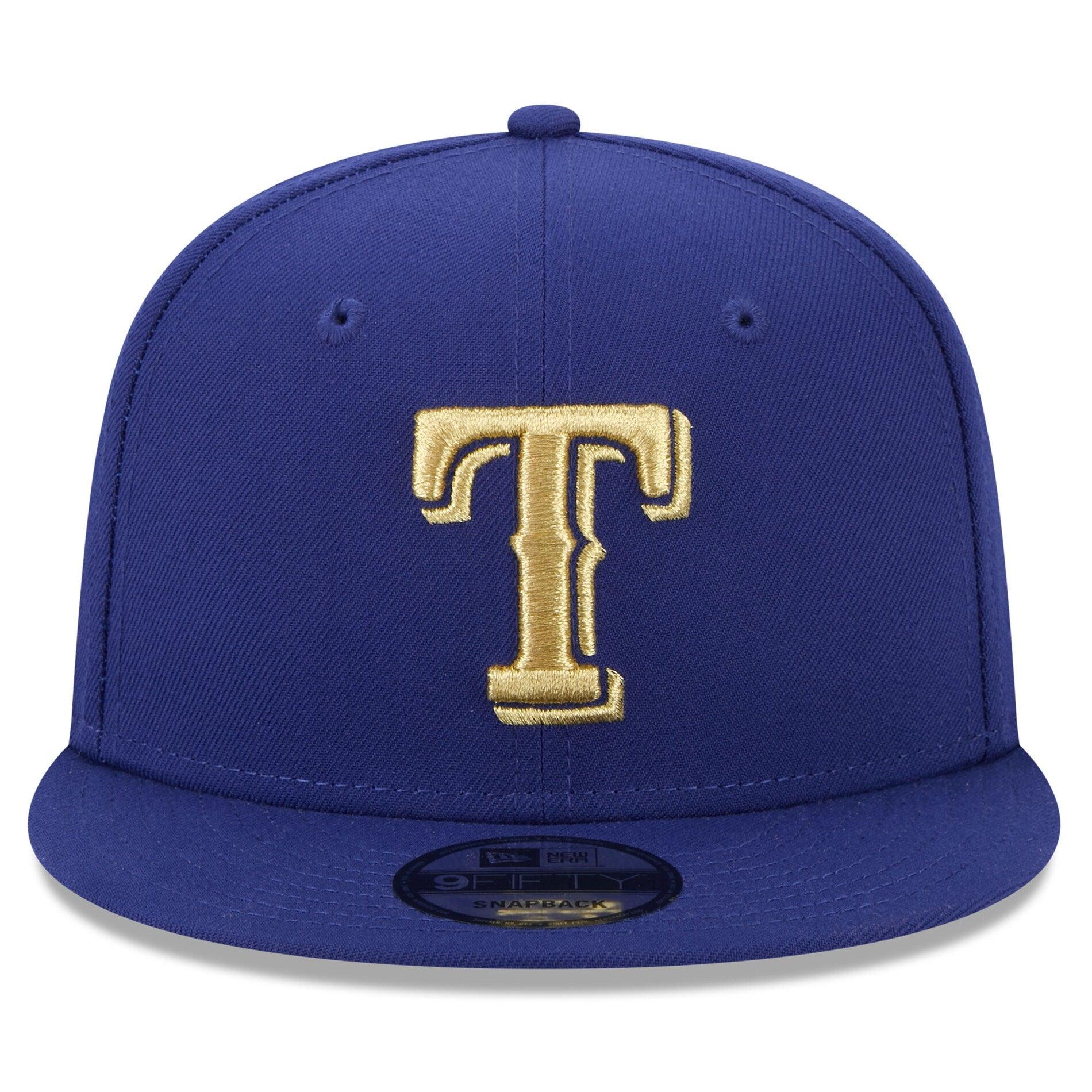 New Era Caps Texas Rangers New Era MLB Gold Champions 9FIFTY Snapback Hat - Blue