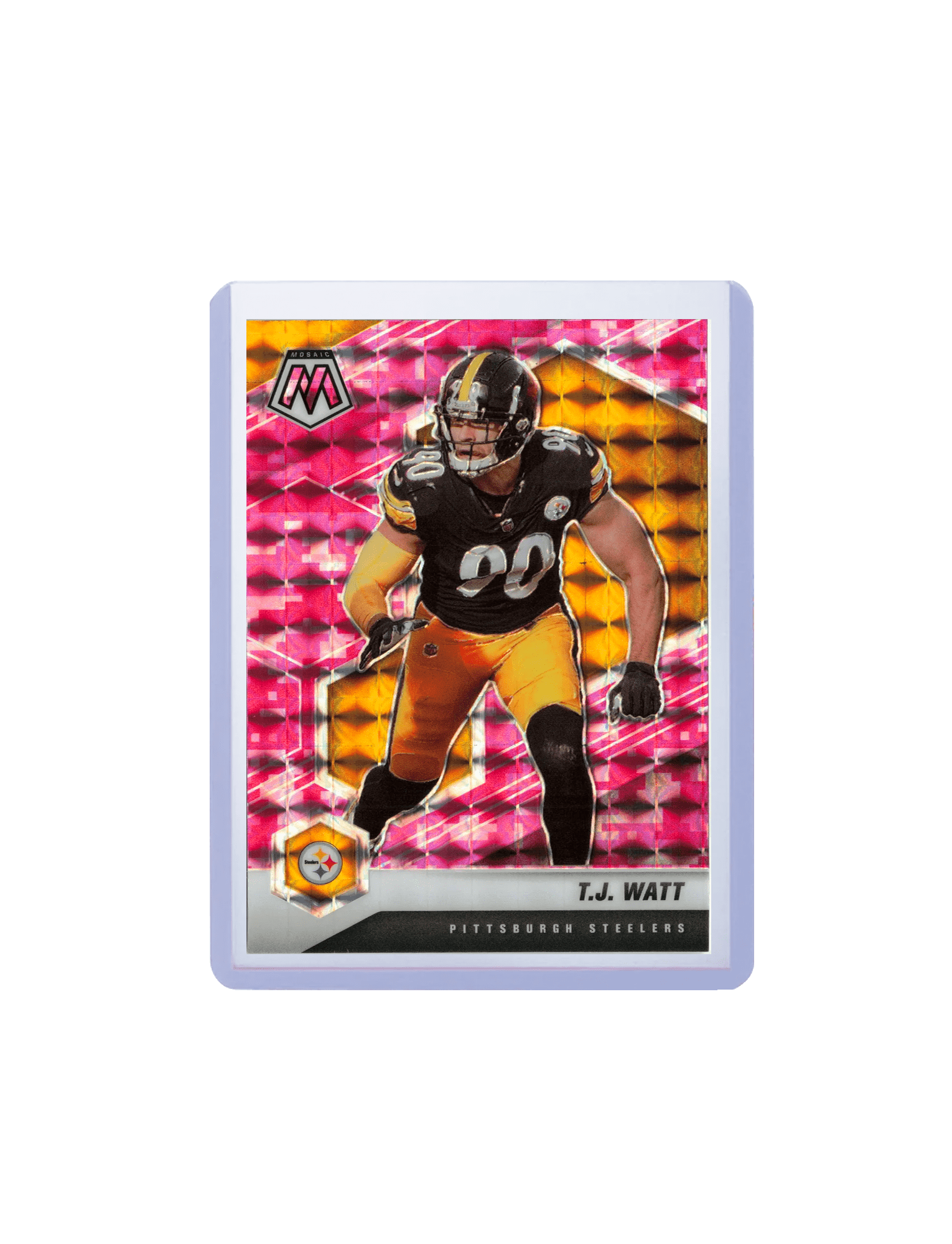 Panini Cards TJ Watt Pittsburgh Steelers Panini NFL Mosaic 21 Pink Camo Card