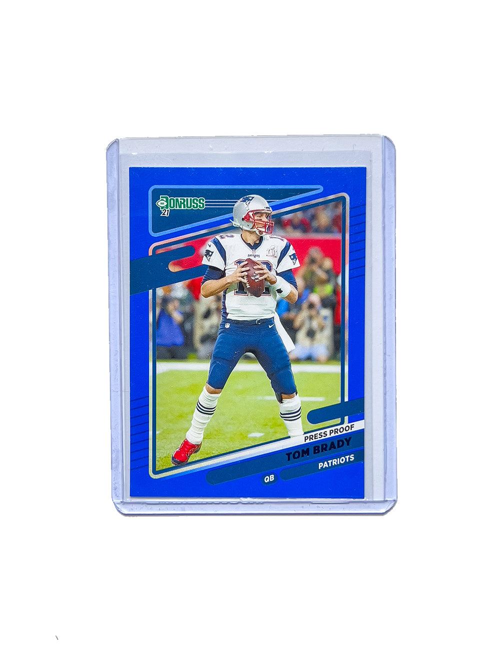 Panini Cards Tom Brady New England Patriots Panini NFL Donruss 21 Blue Press Proof Card