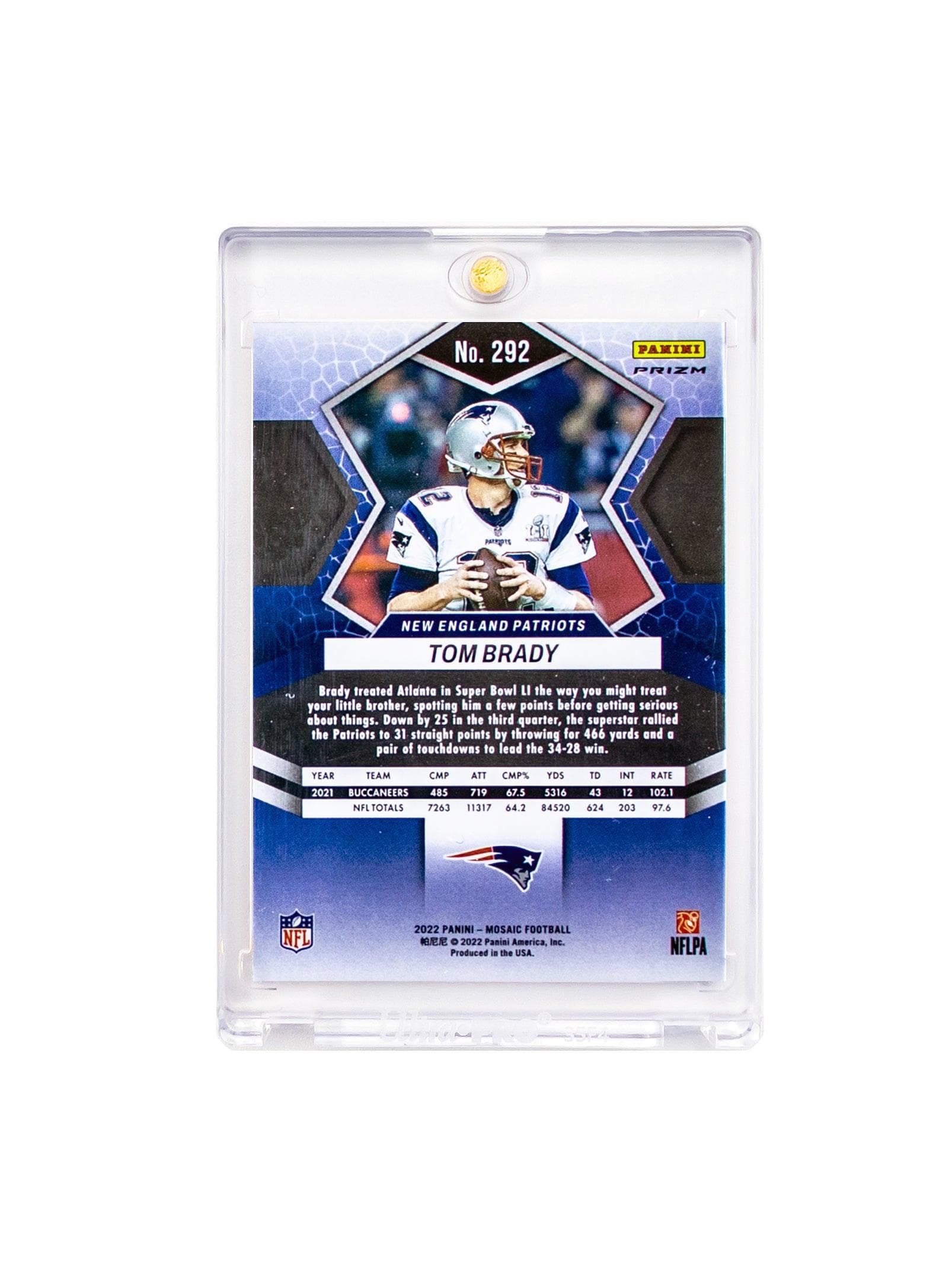 Panini Cards Tom Brady New England Patriots Panini NFL Mosaic 22 SB MVP Silver Card