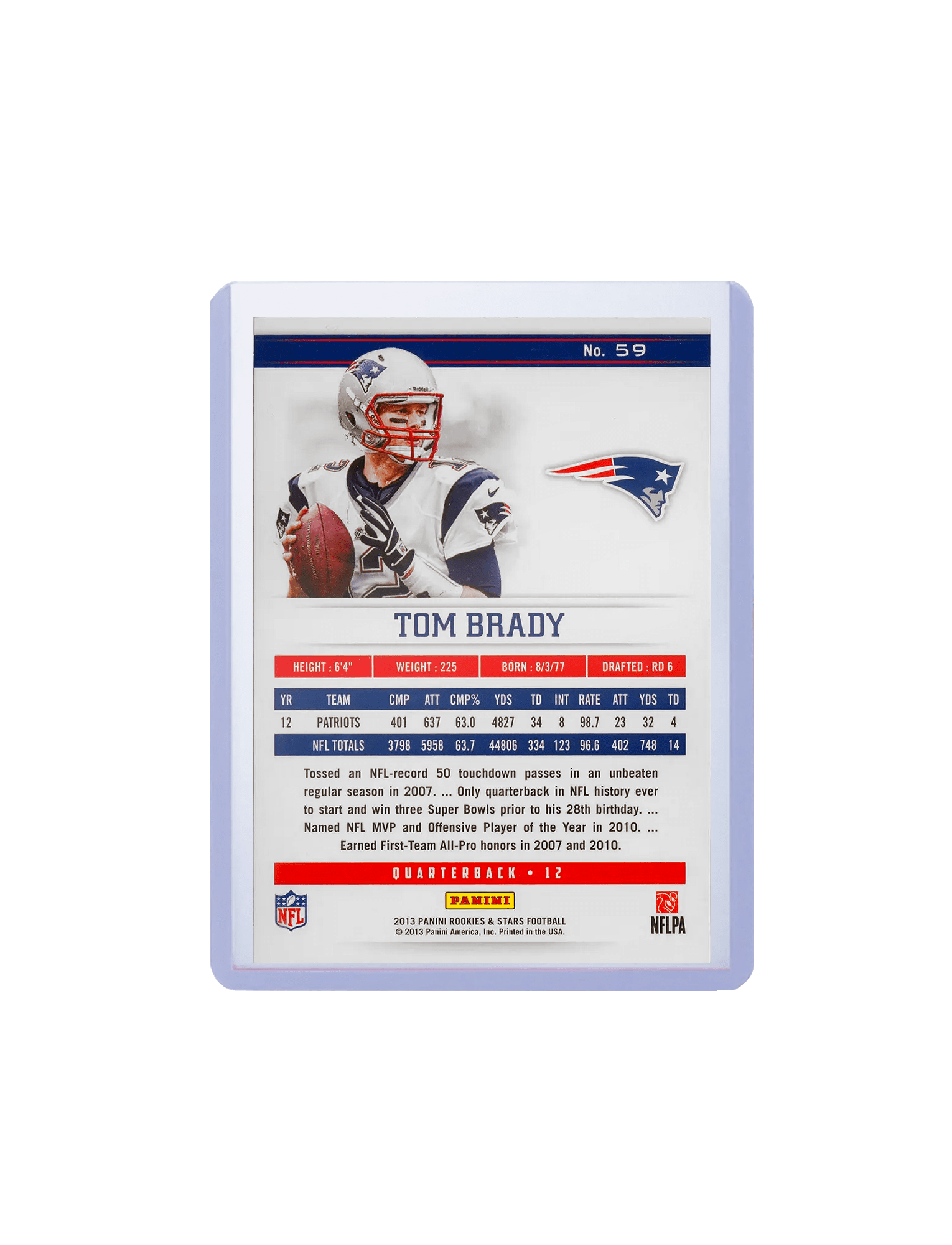 Panini Cards Tom Brady New England Patriots Panini NFL Rookies Stars 13 Base Card