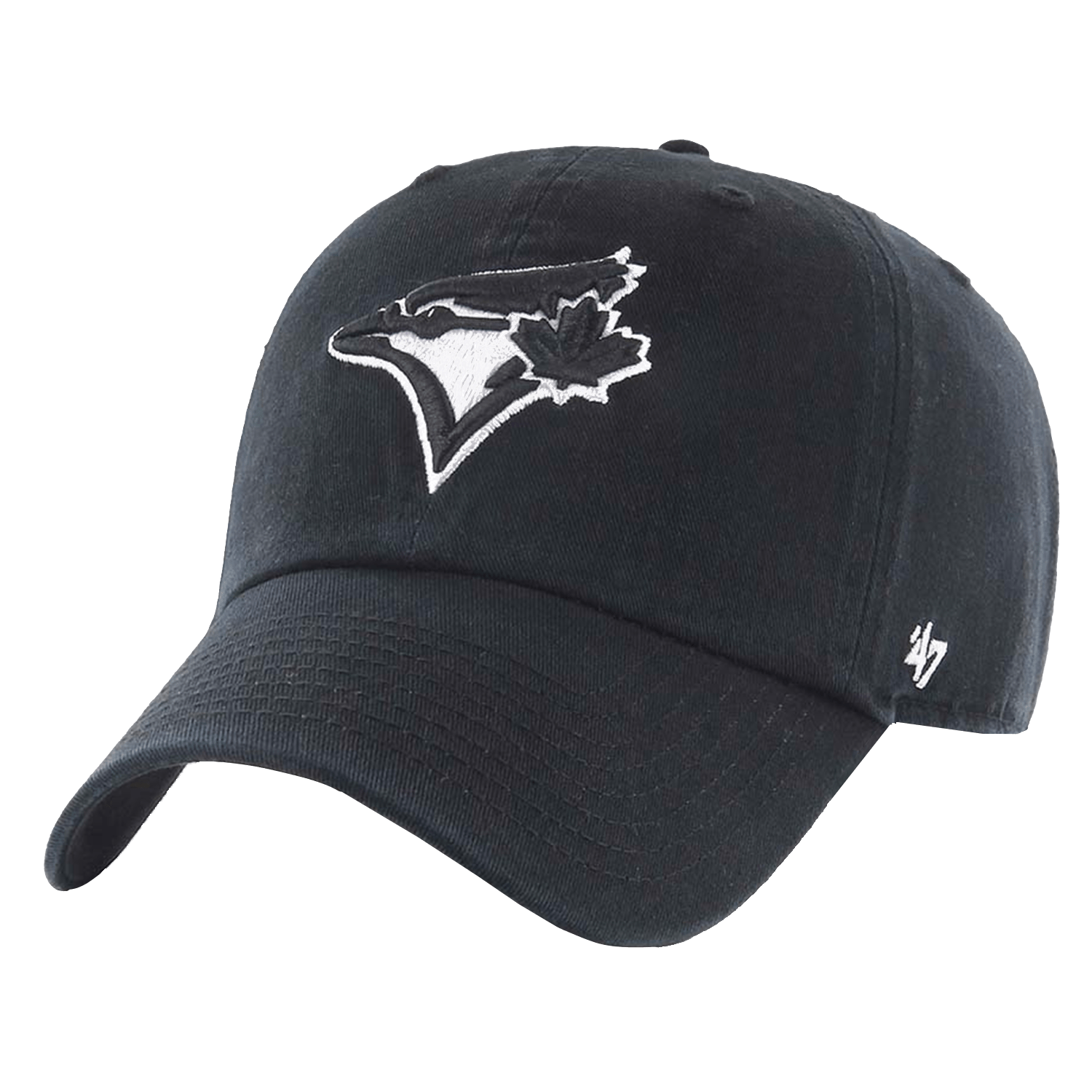 47 Brand Caps Toronto Blue Jays '47 MLB Monochrome Clean Up Strapback Hat - Black