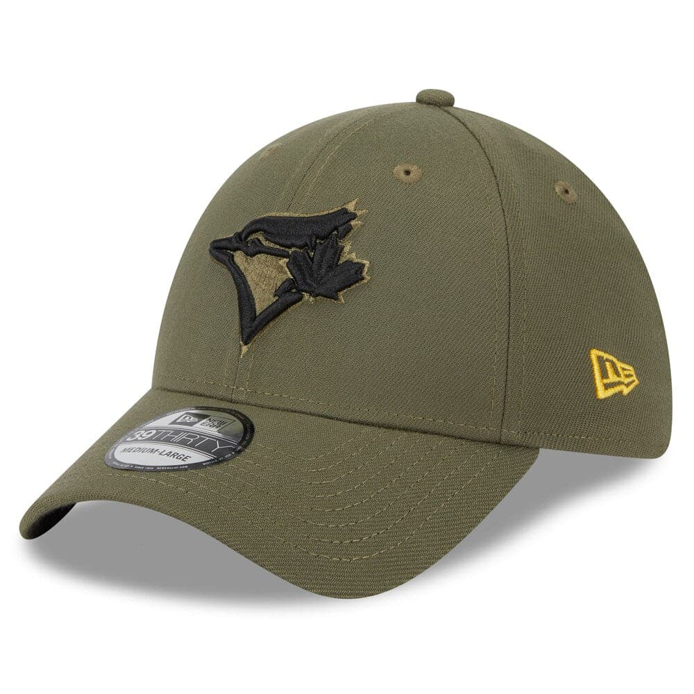 New Era Caps Toronto Blue Jays New Era MLB 2023 Armed Forces 39THIRTY Stretch-Fit Hat - Army
