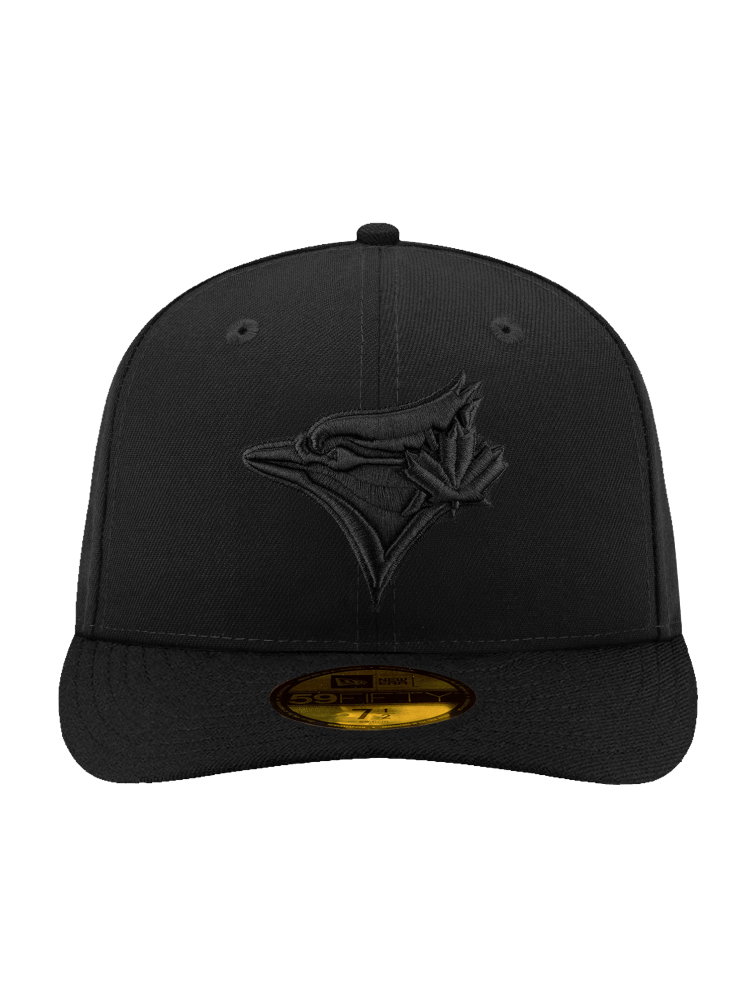 New Era Caps Toronto Blue Jays New Era MLB Black On Black 59FIFTY Pre-Curved Fitted Hat