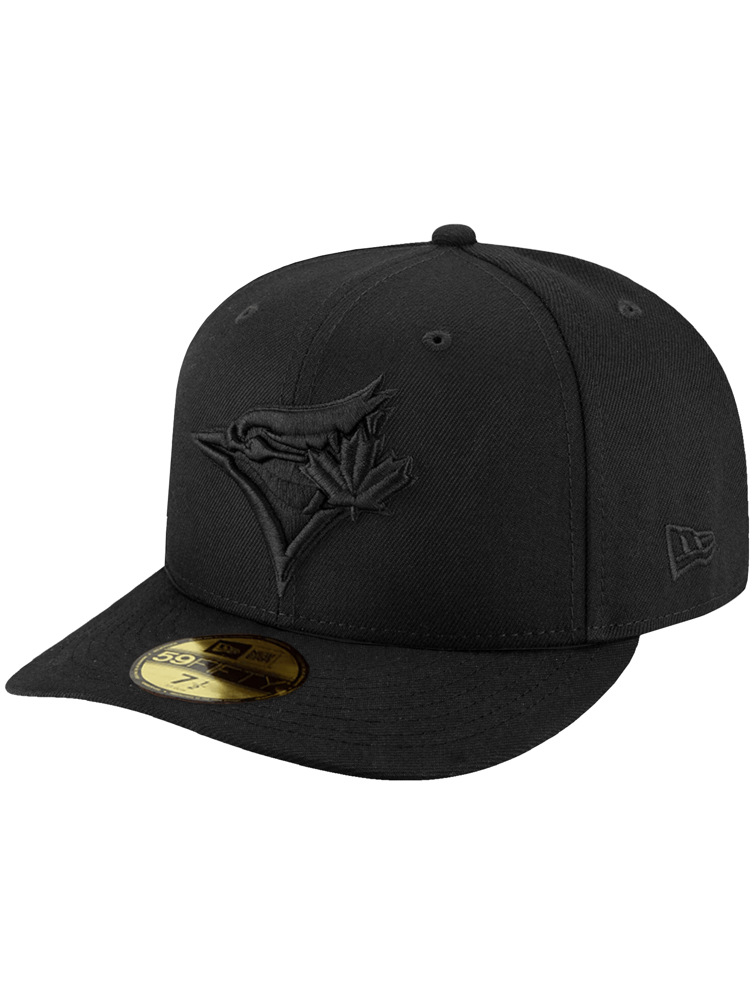 New Era Caps Toronto Blue Jays New Era MLB Black On Black 59FIFTY Pre-Curved Fitted Hat
