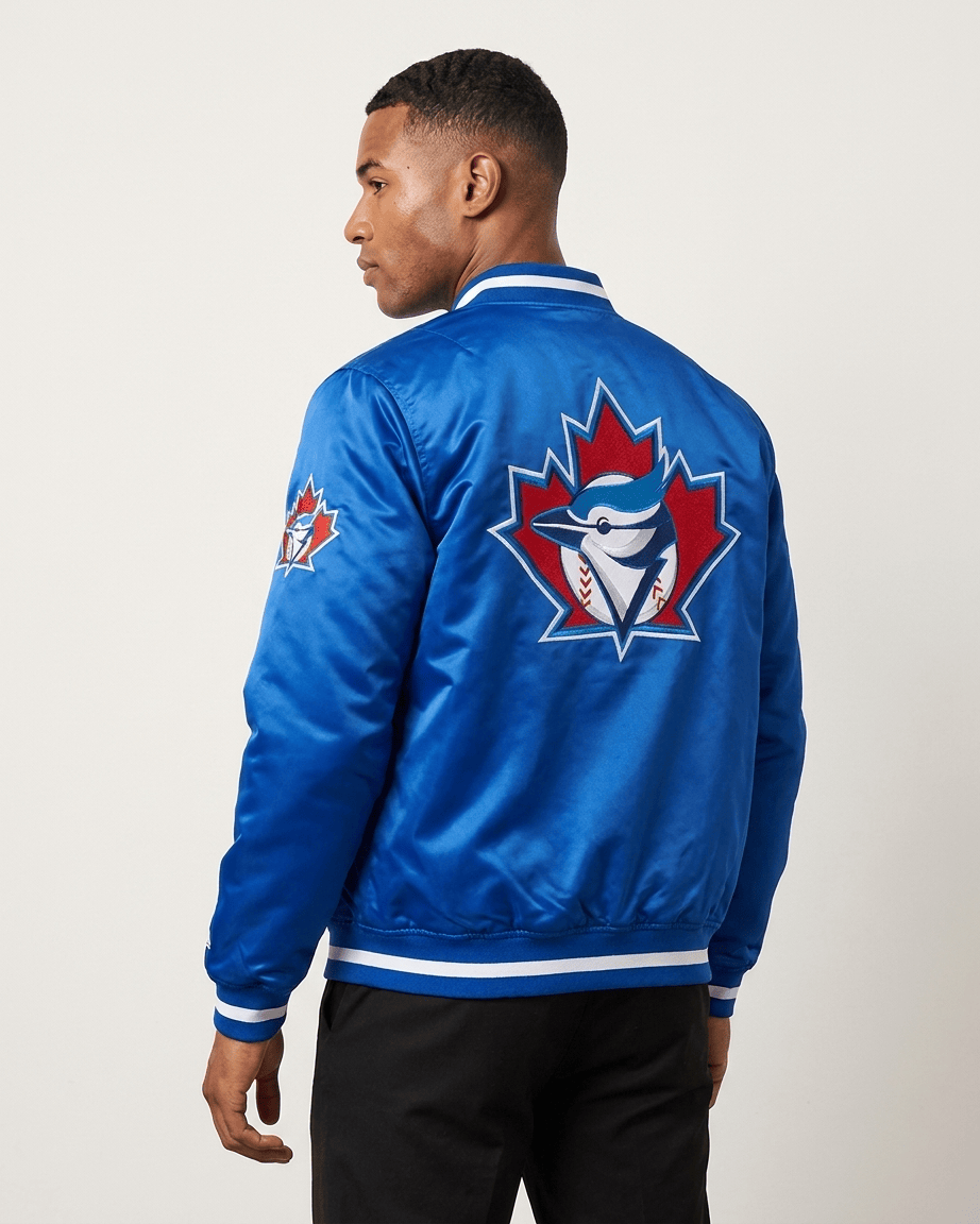 Pro Standard Jackets Toronto Blue Jays Pro Standard MLB Retro Classic Rib Satin Jacket - Blue