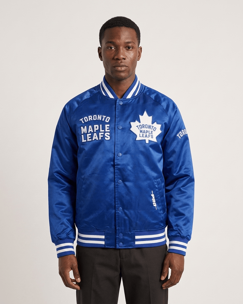 Pro Standard Jackets Toronto Maple Leafs Pro Standard NHL Retro Classic Lightweight Satin Jacket - Blue