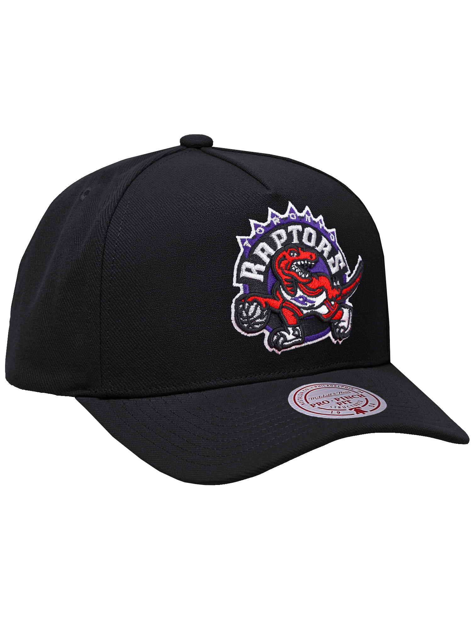 Mitchell And Ness Caps Toronto Raptors Mitchell & Ness NBA HWC Pro Pinch Snapback Hat - Black