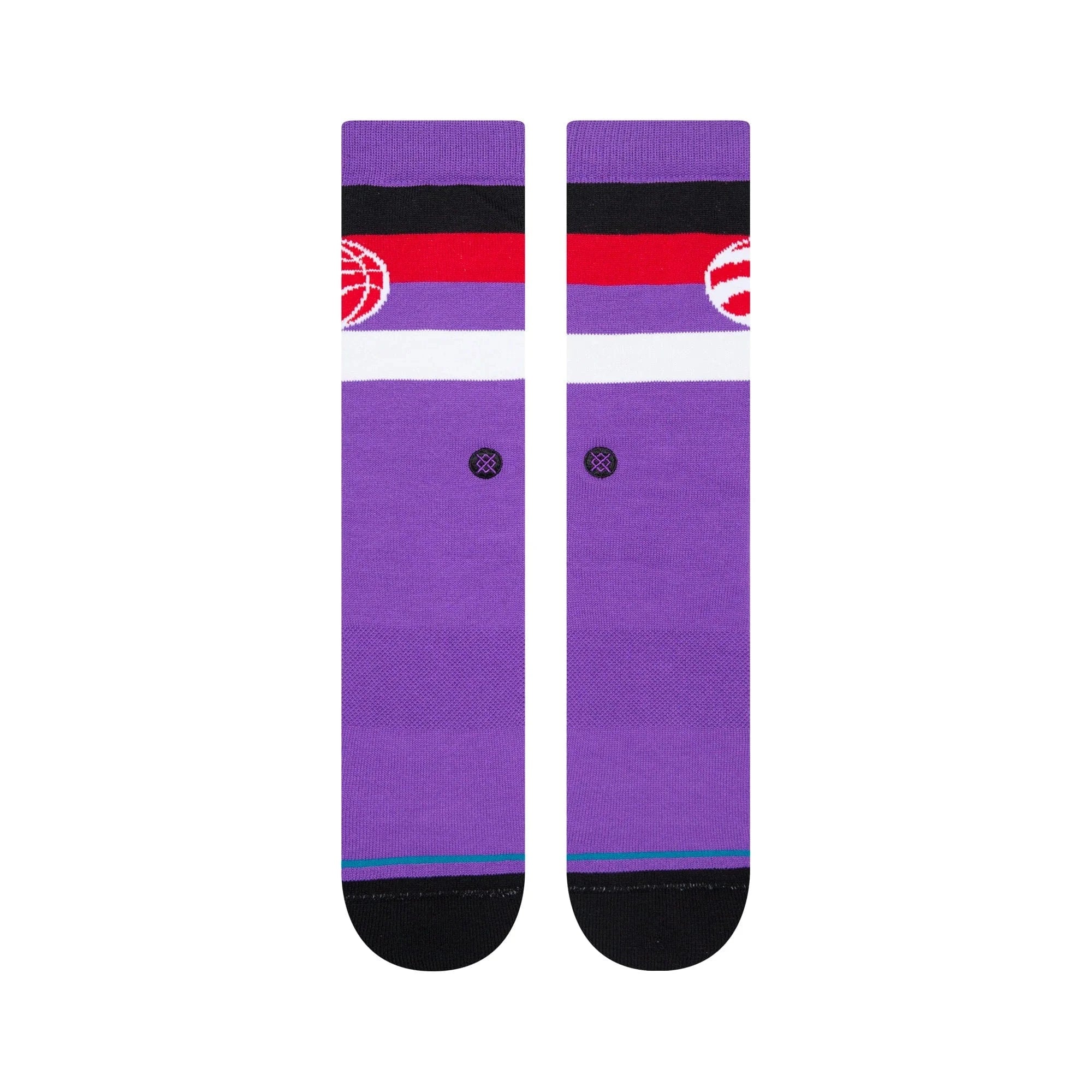 Stance Socks Large (9-12 US) Toronto Raptors Stance NBA Team Stripe Crew Socks - Purple