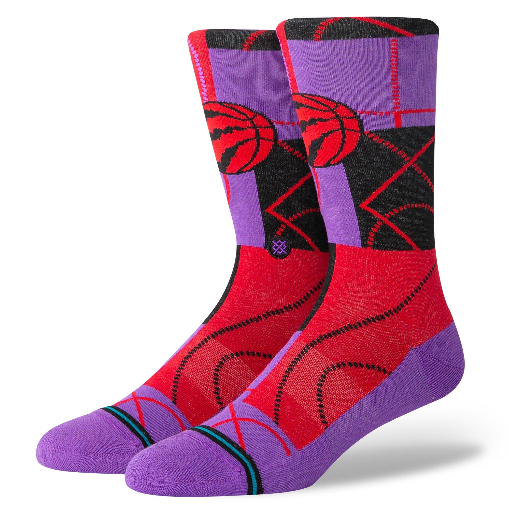 Stance Socks Large (9-12 US) Toronto Raptors Stance NBA Zone Crew Socks - Purple