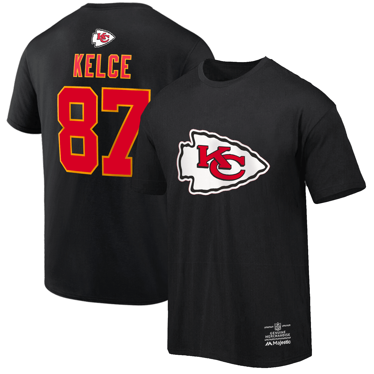NFL Branded T-Shirts Travis Kelce Kansas City Chiefs NFL Name & Number T-Shirt - Black
